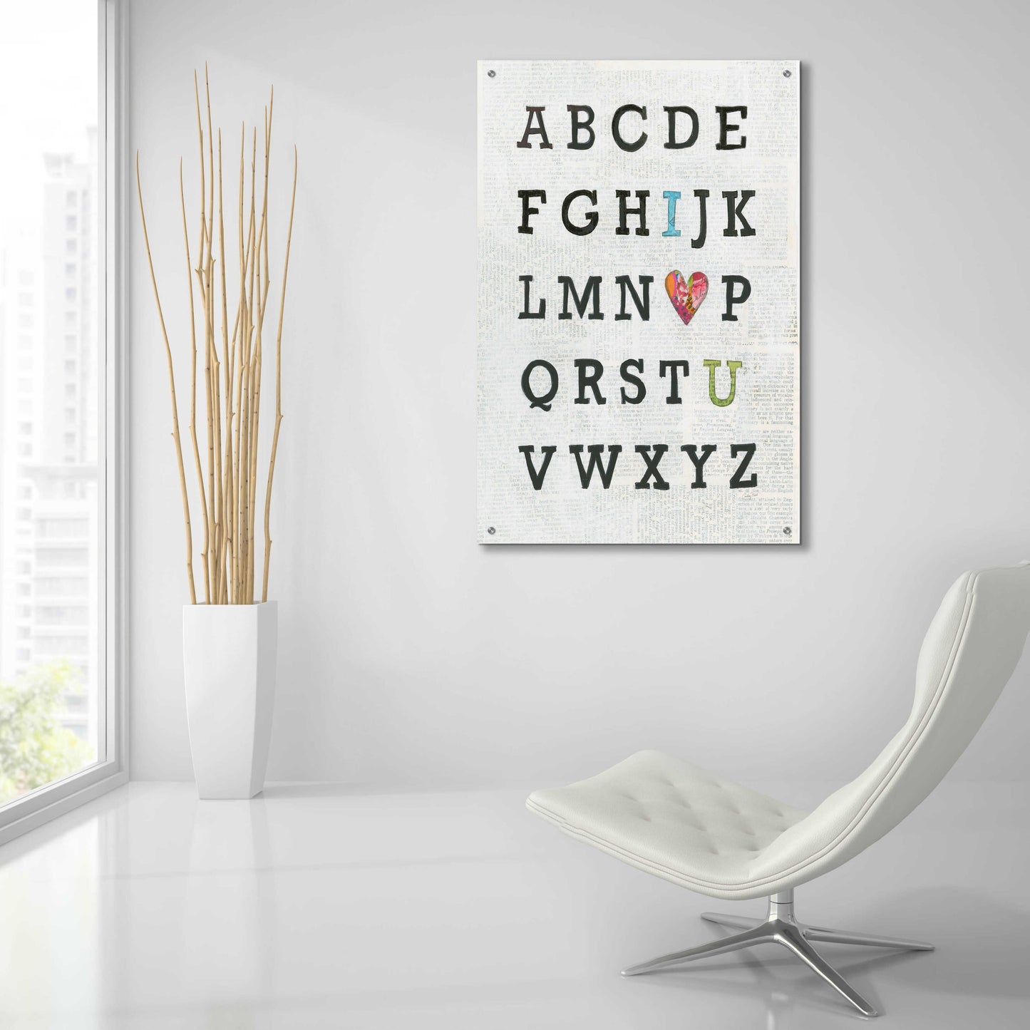 Epic Art 'Alphabet on Print' by Courtney Prahl, Acrylic Glass Wall Art,24x36