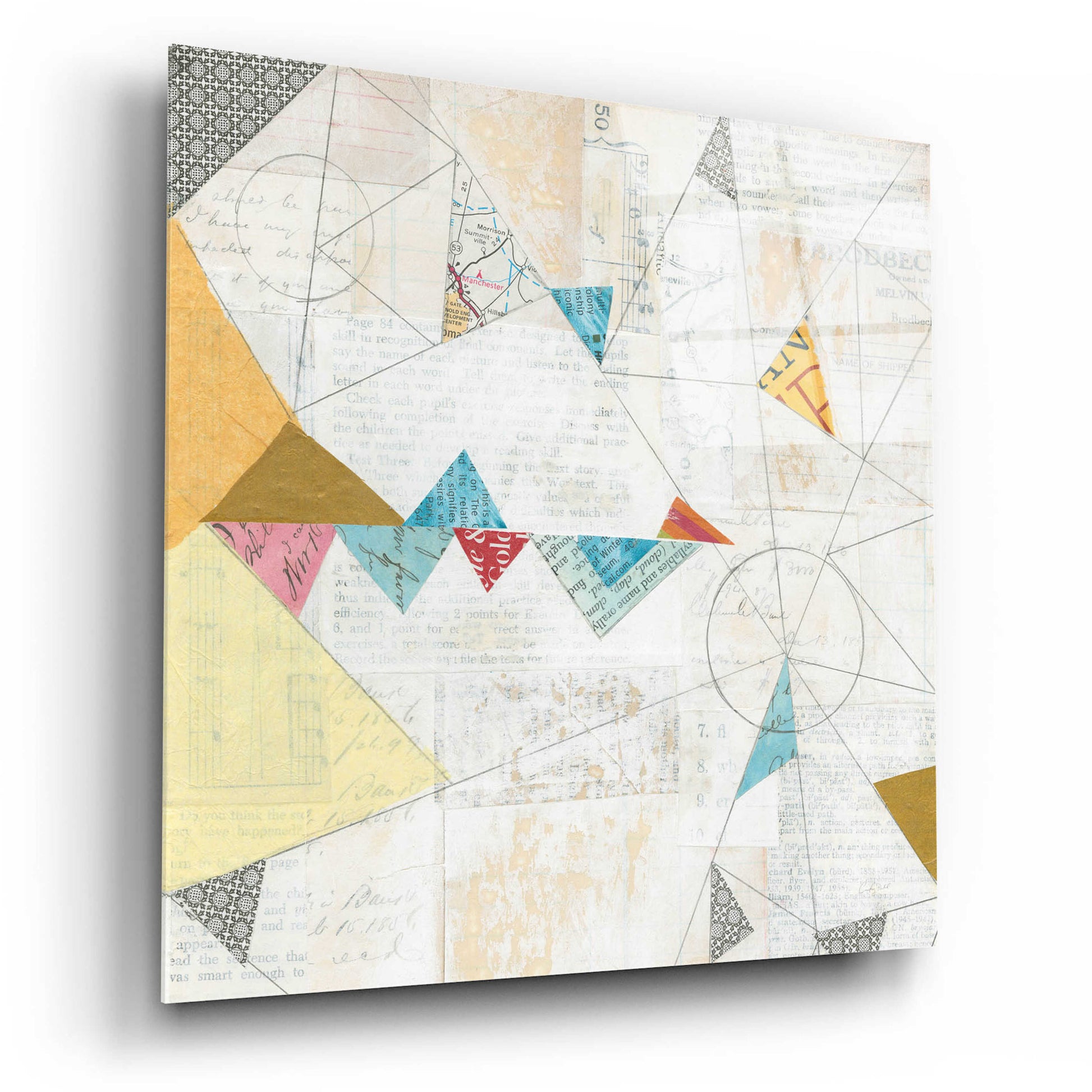 Epic Art 'Map Collage Crop' by Courtney Prahl, Acrylic Glass Wall Art,12x12