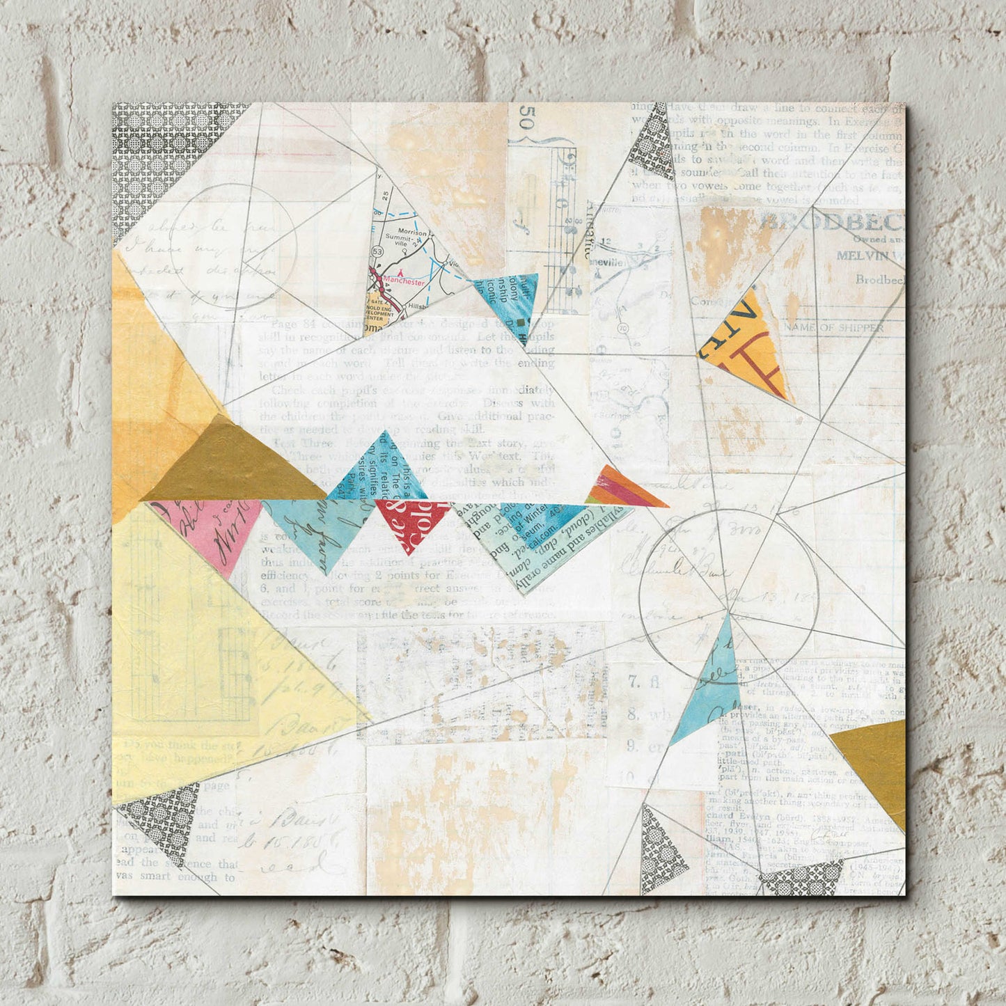 Epic Art 'Map Collage Crop' by Courtney Prahl, Acrylic Glass Wall Art,12x12