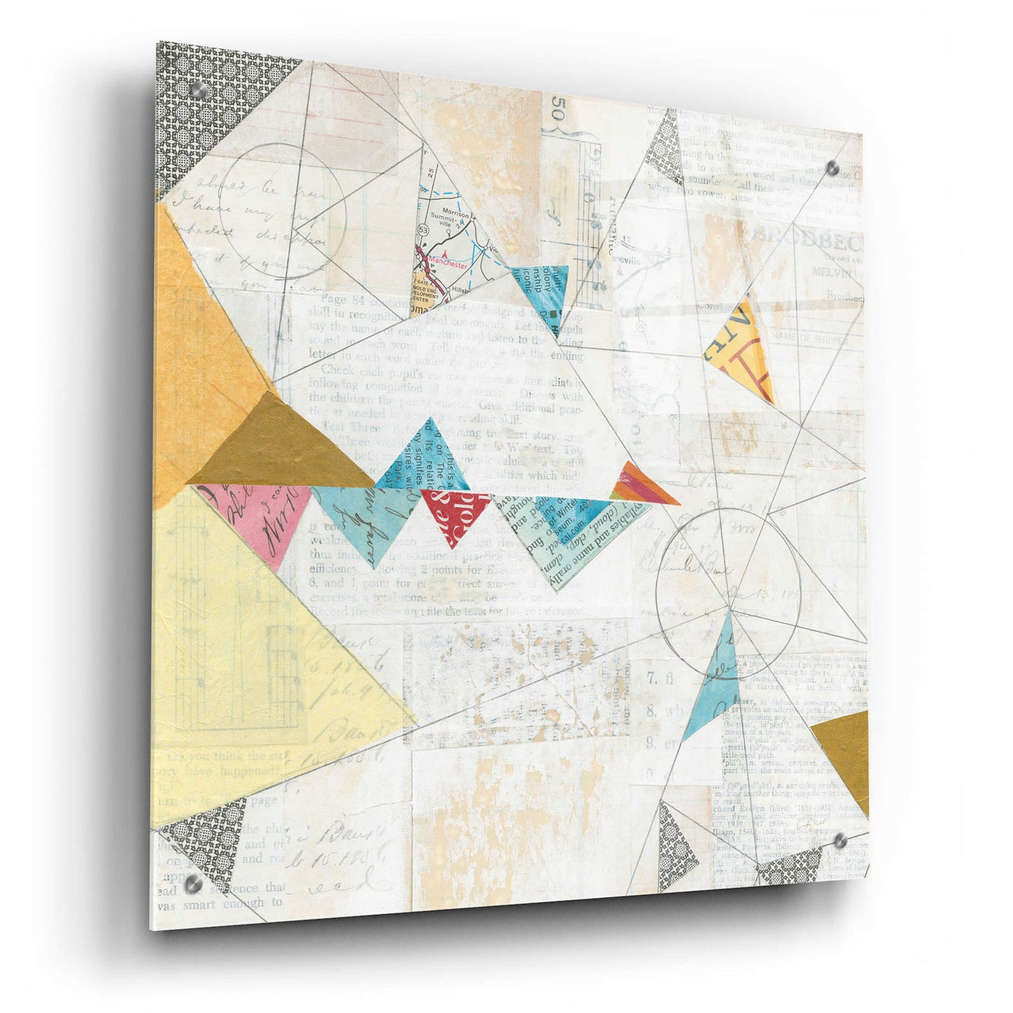 Epic Art 'Map Collage Crop' by Courtney Prahl, Acrylic Glass Wall Art,24x24