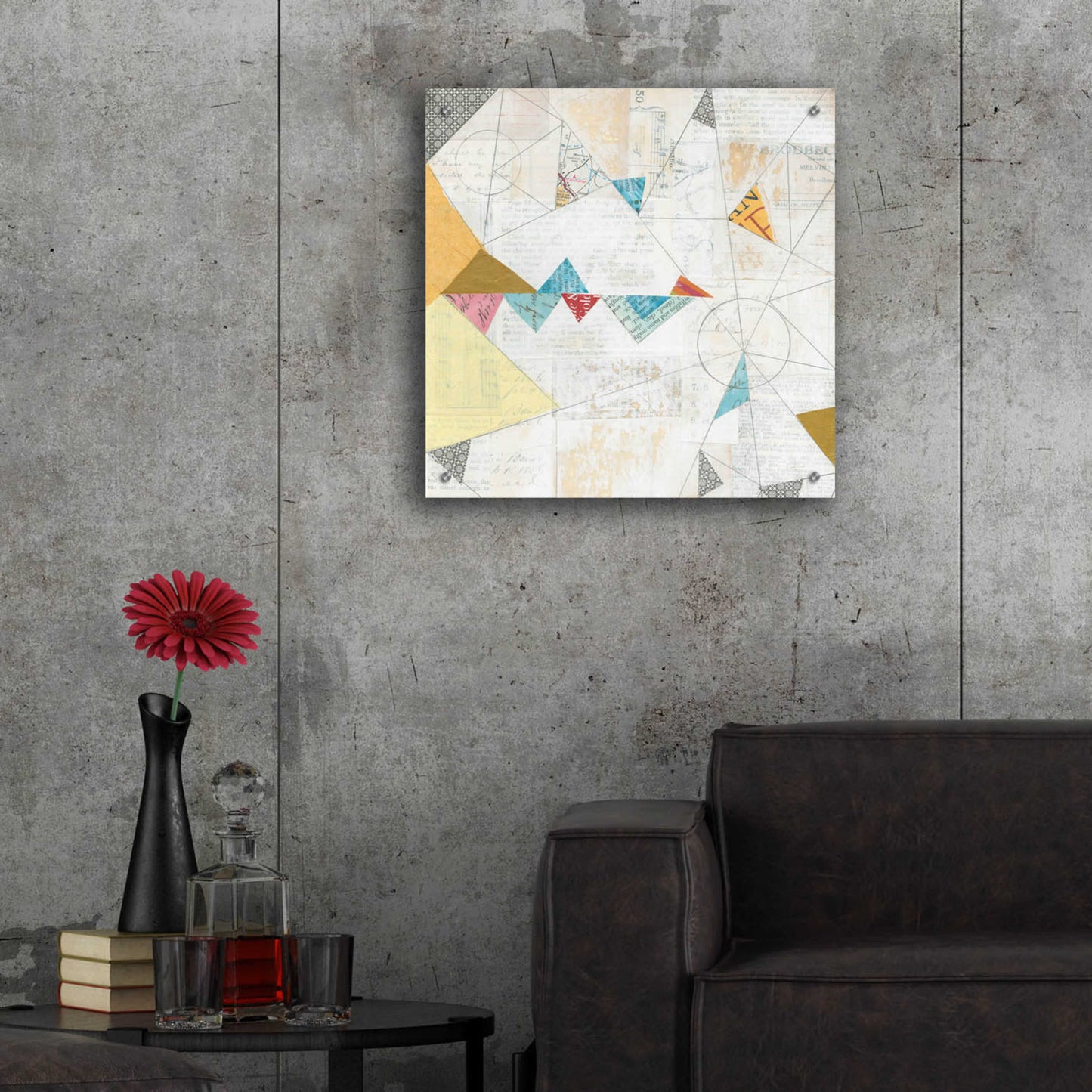 Epic Art 'Map Collage Crop' by Courtney Prahl, Acrylic Glass Wall Art,24x24