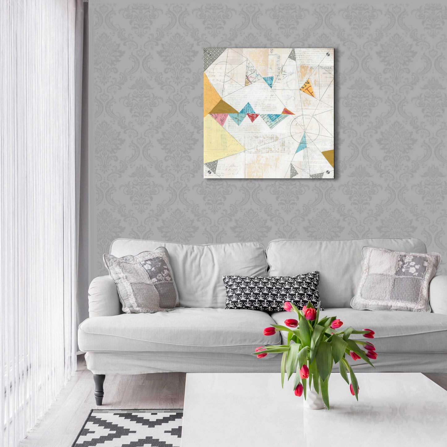 Epic Art 'Map Collage Crop' by Courtney Prahl, Acrylic Glass Wall Art,24x24