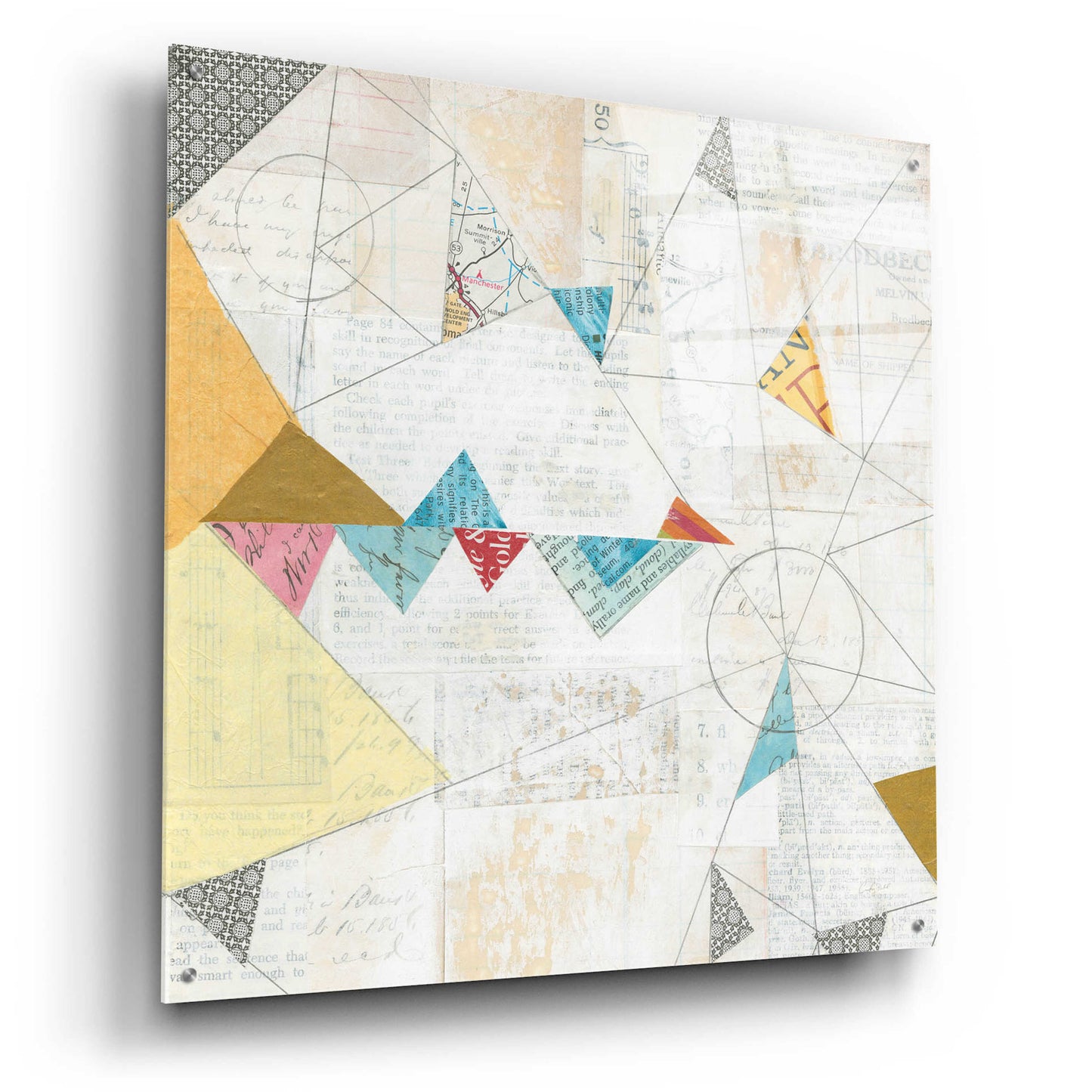 Epic Art 'Map Collage Crop' by Courtney Prahl, Acrylic Glass Wall Art,36x36