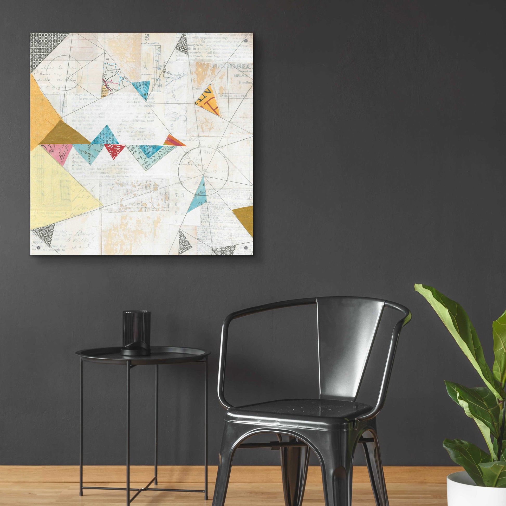 Epic Art 'Map Collage Crop' by Courtney Prahl, Acrylic Glass Wall Art,36x36