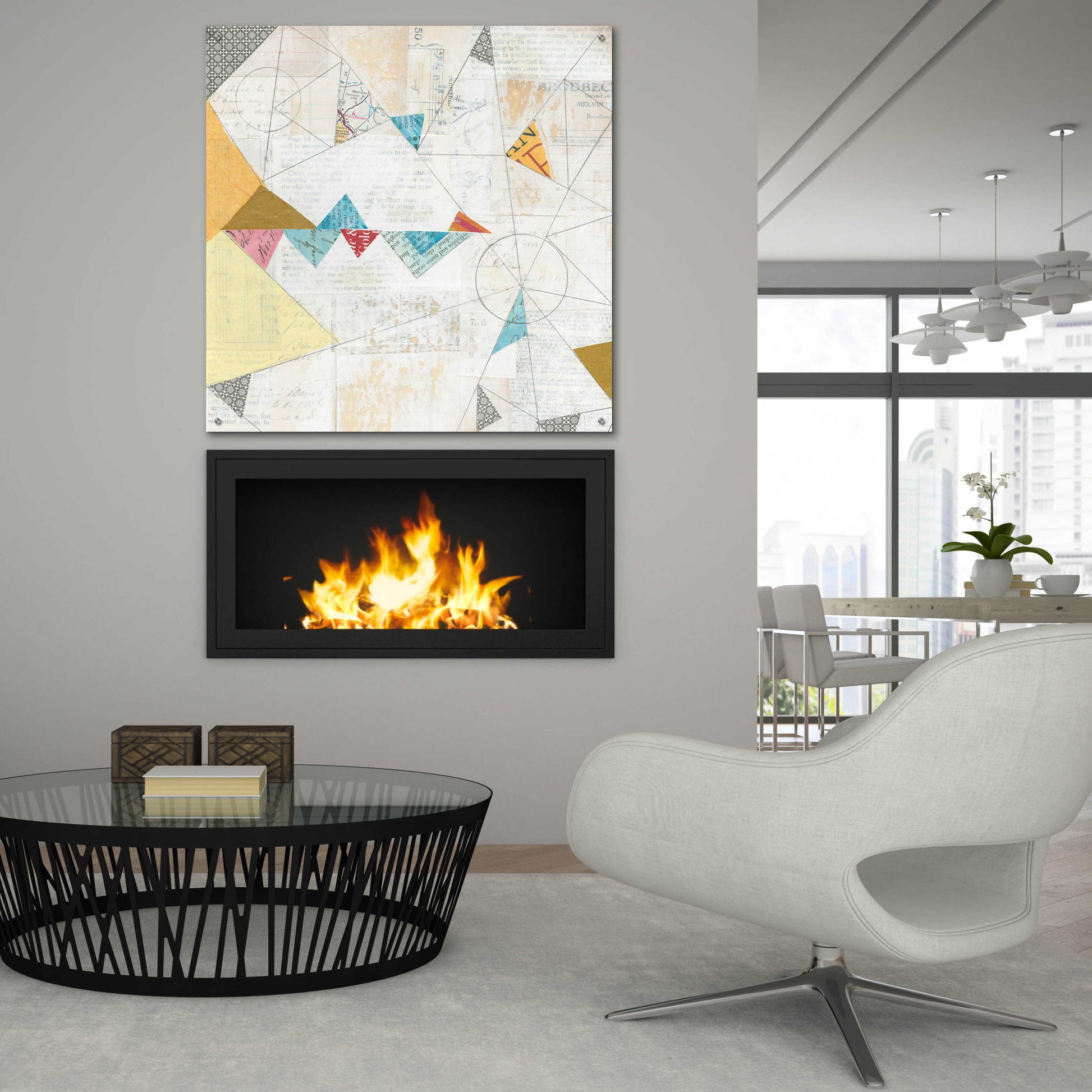 Epic Art 'Map Collage Crop' by Courtney Prahl, Acrylic Glass Wall Art,36x36