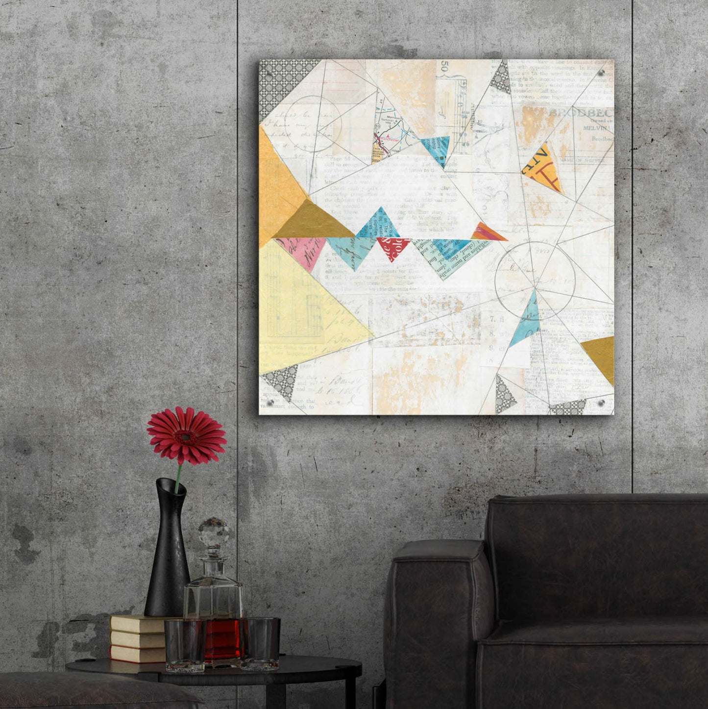 Epic Art 'Map Collage Crop' by Courtney Prahl, Acrylic Glass Wall Art,36x36