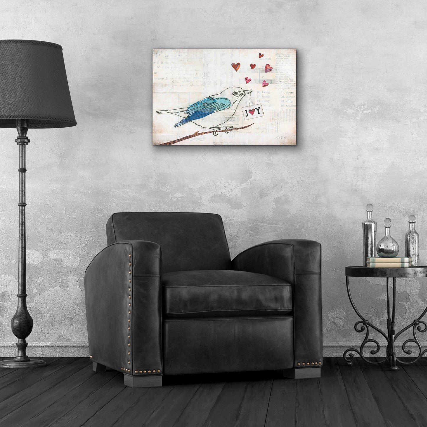 Epic Art 'Love Birds I Joy' by Courtney Prahl, Acrylic Glass Wall Art,24x16
