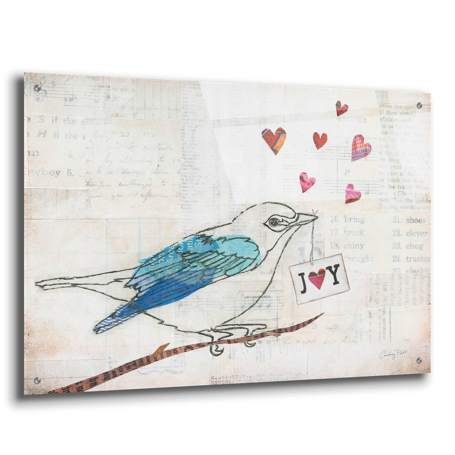 Epic Art 'Love Birds I Joy' by Courtney Prahl, Acrylic Glass Wall Art,36x24