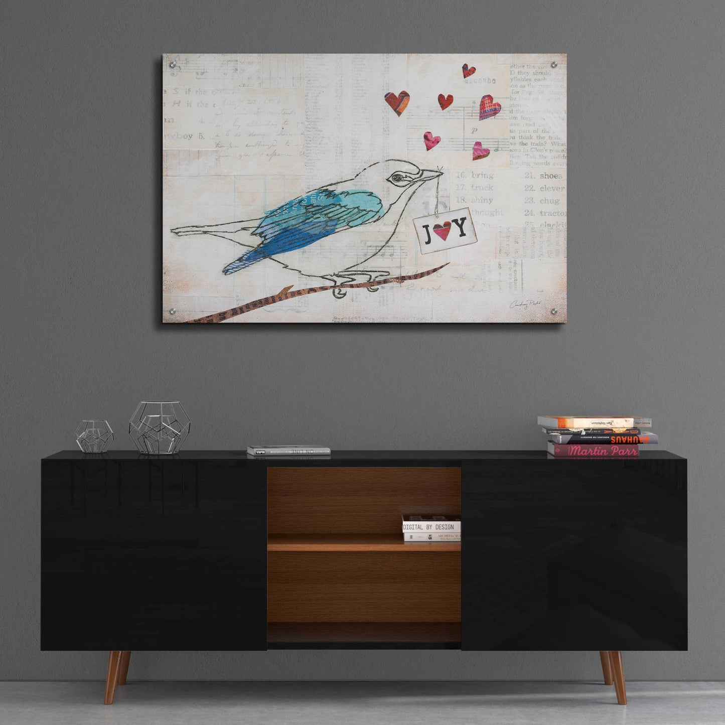 Epic Art 'Love Birds I Joy' by Courtney Prahl, Acrylic Glass Wall Art,36x24