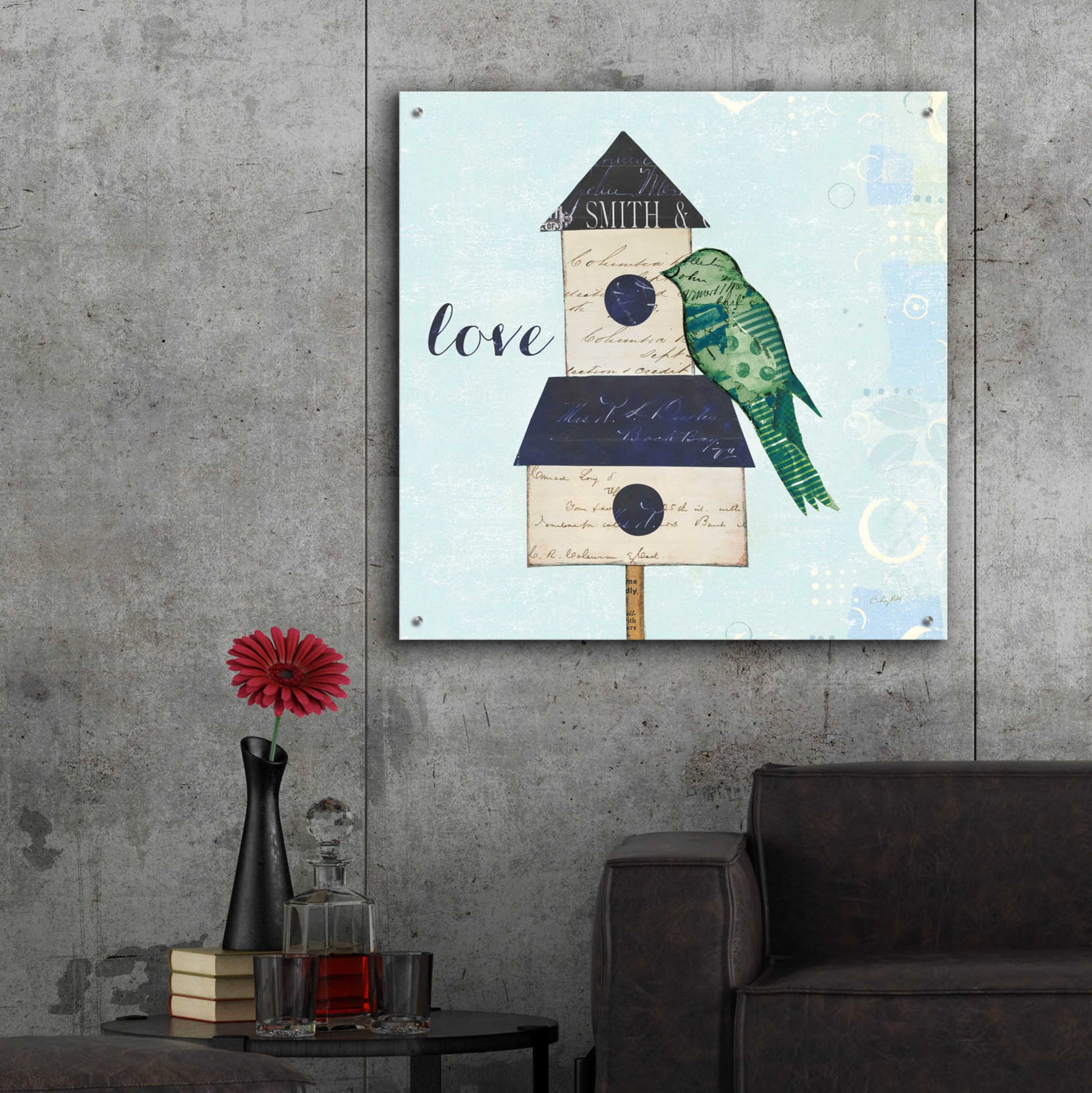Epic Art 'At Home IV Love' by Courtney Prahl, Acrylic Glass Wall Art,36x36