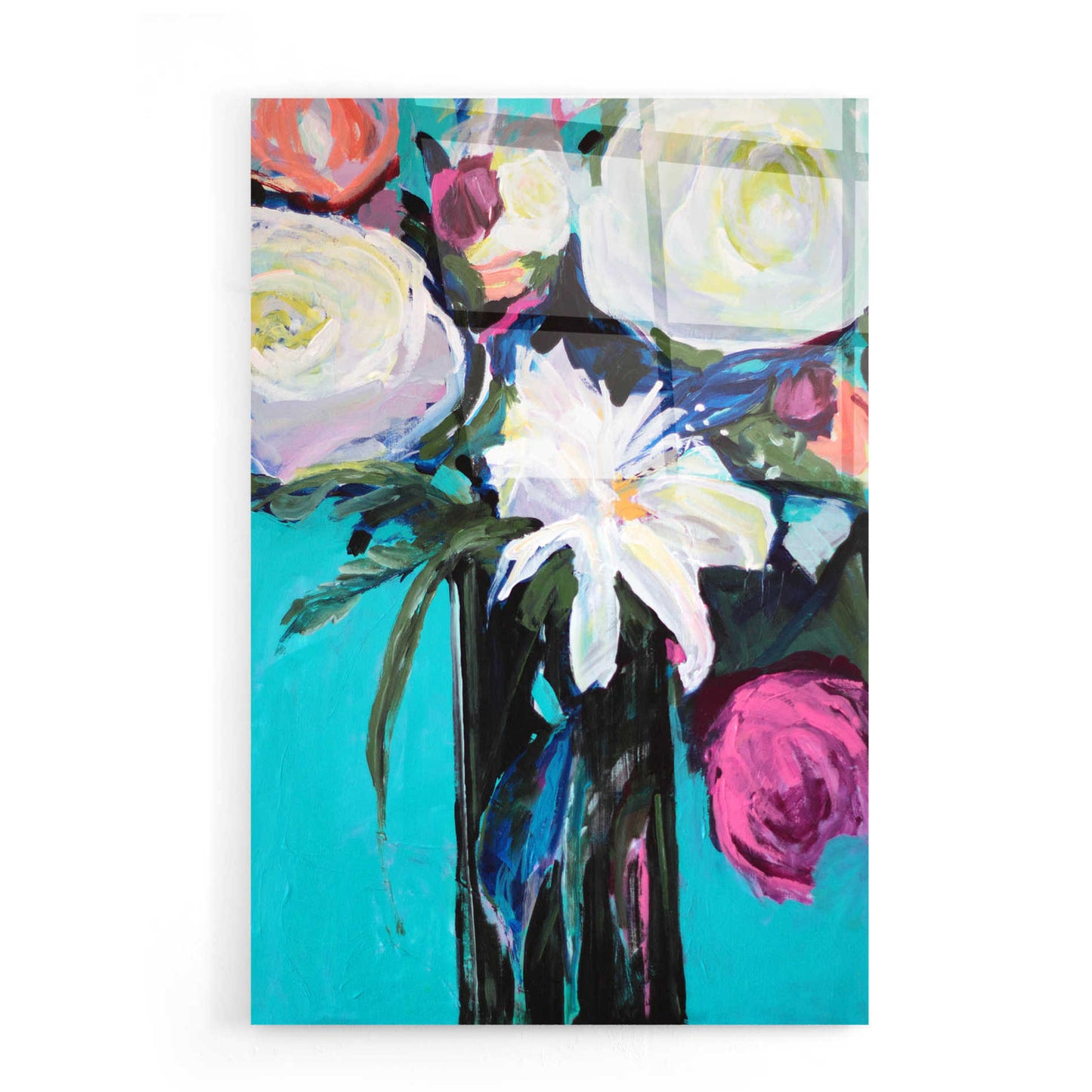 Epic Art 'White Lily' by Jacqueline Brewer, Acrylic Glass Wall Art,16x24