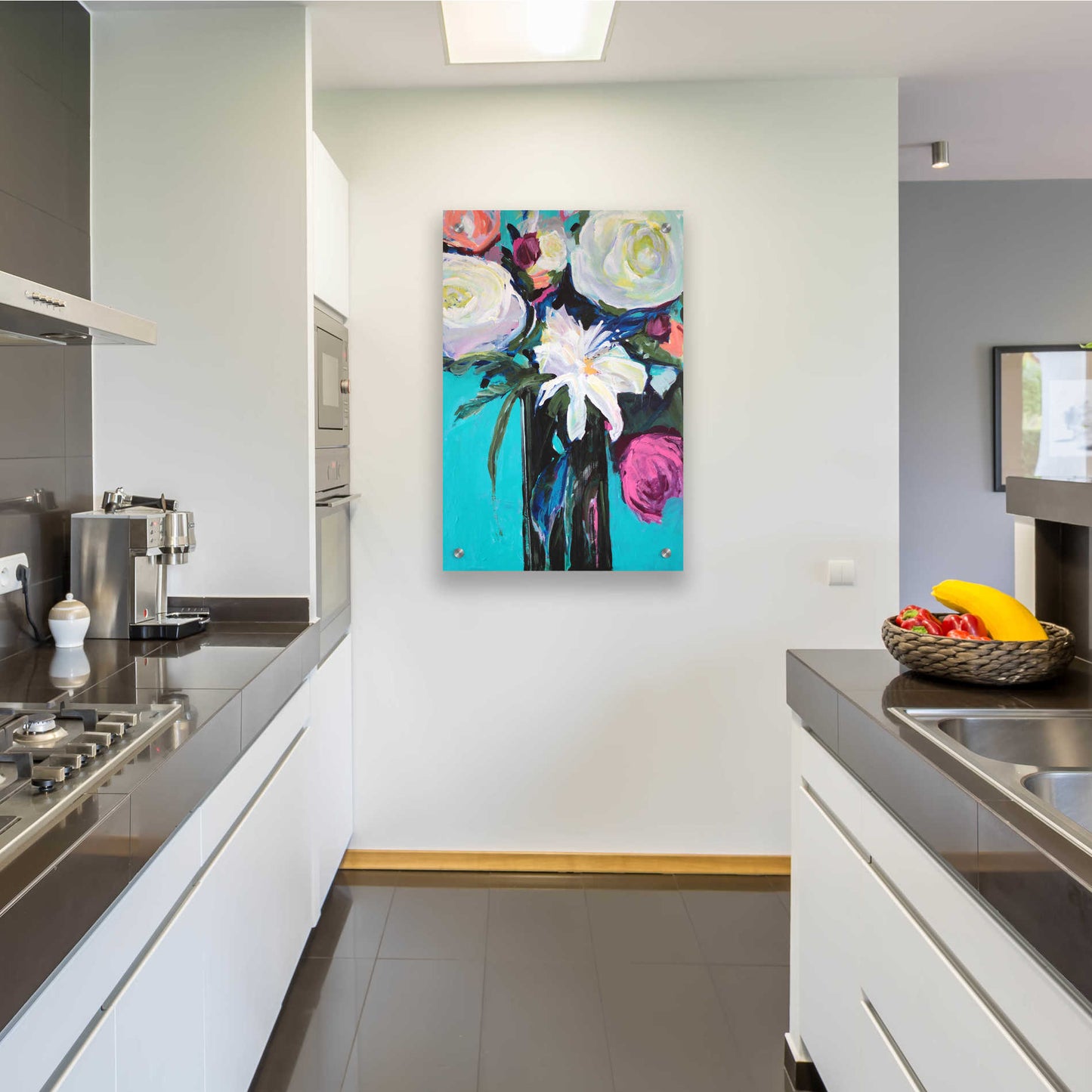 Epic Art 'White Lily' by Jacqueline Brewer, Acrylic Glass Wall Art,24x36