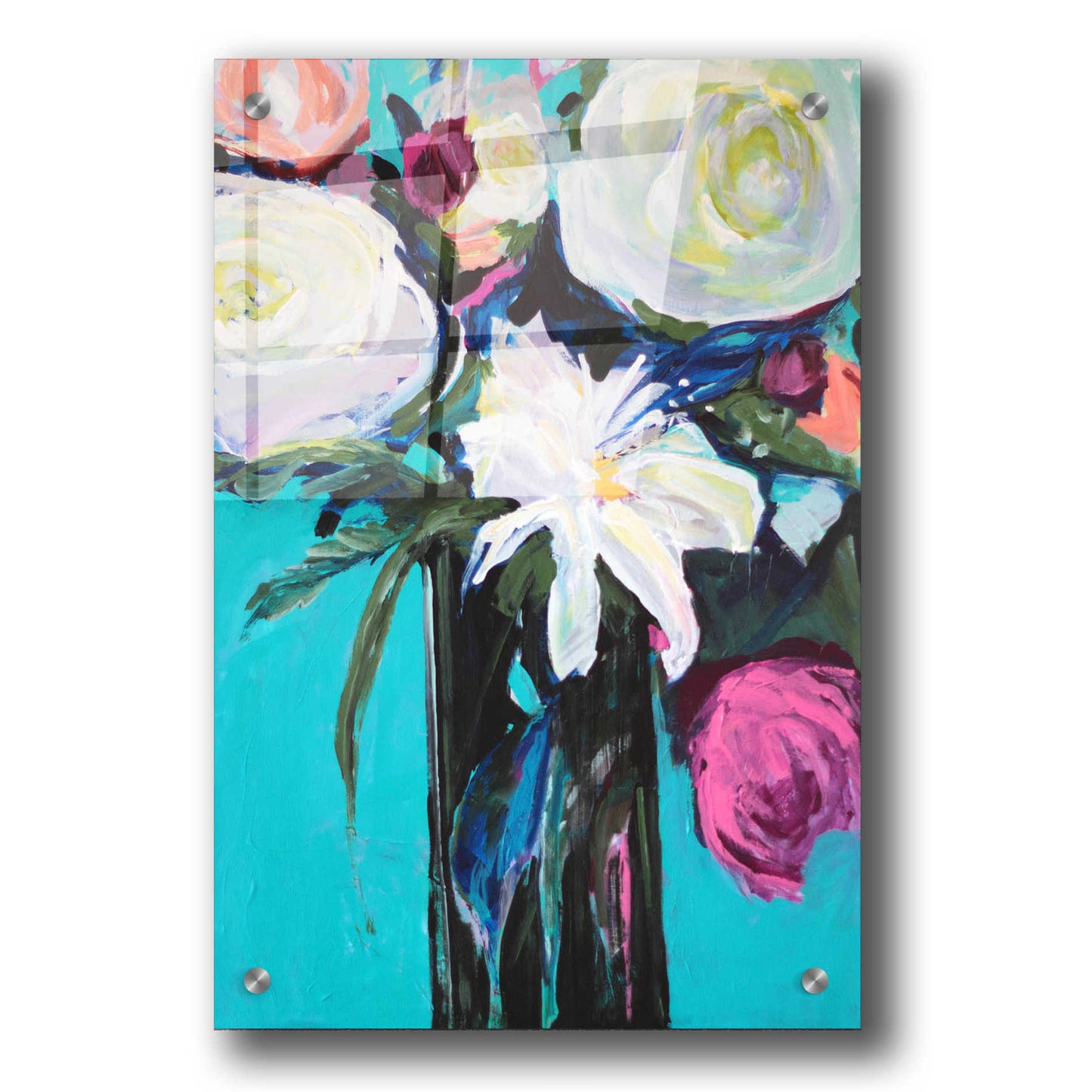 Epic Art 'White Lily' by Jacqueline Brewer, Acrylic Glass Wall Art,24x36