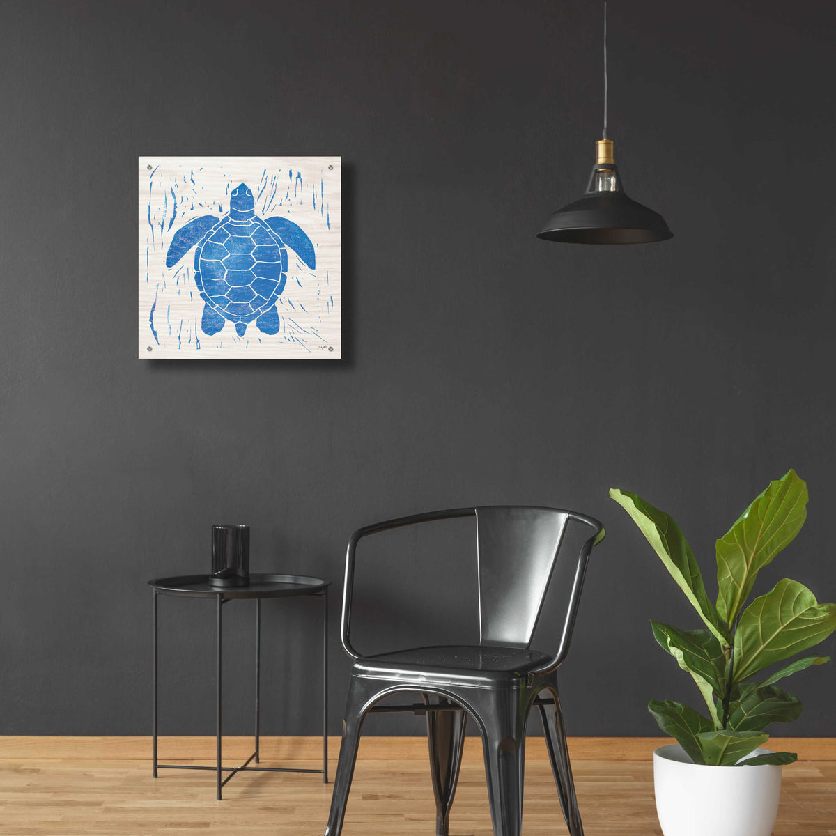 Epic Art 'Sea Creature Turtle Blue' by Courtney Prahl, Acrylic Glass Wall Art,24x24
