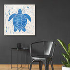 Epic Art 'Sea Creature Turtle Blue' by Courtney Prahl, Acrylic Glass Wall Art,36x36