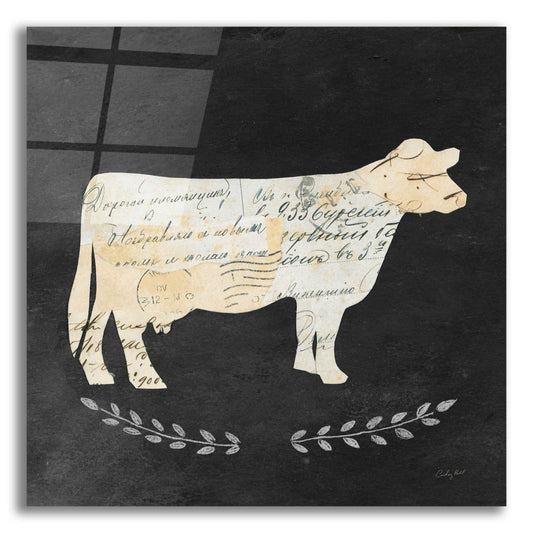 Epic Art 'La Vache Cameo Sq no Words' by Courtney Prahl, Acrylic Glass Wall Art