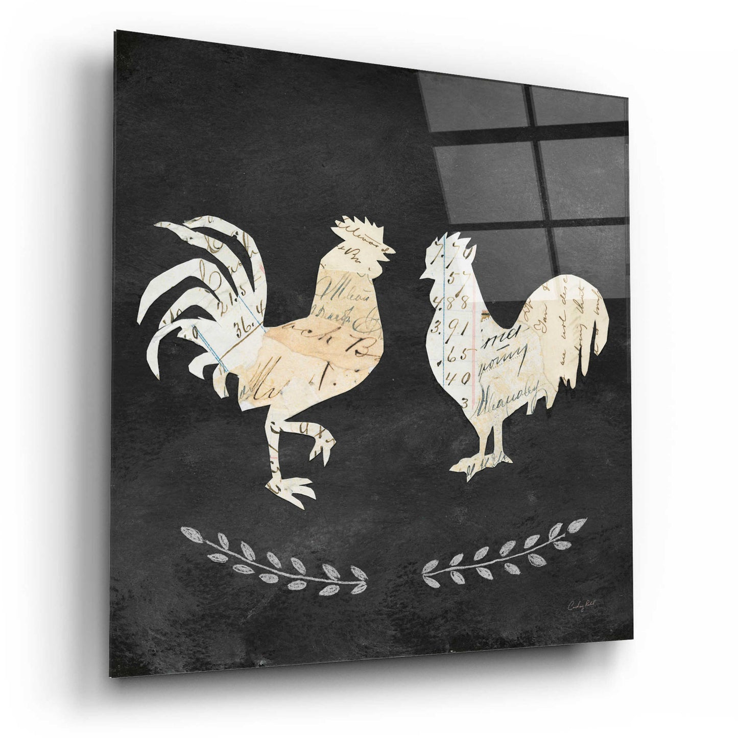 Epic Art 'Le Coq Cameo Sq no Words' by Courtney Prahl, Acrylic Glass Wall Art,12x12