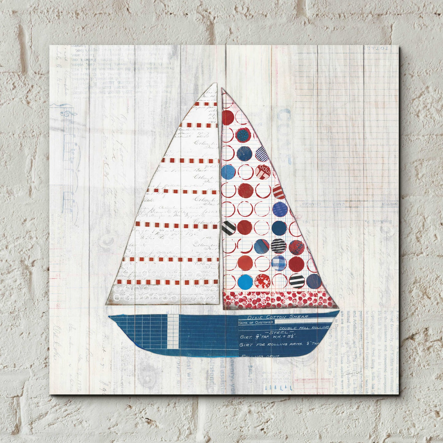 Epic Art 'Wind and Waves I Nautical' by Courtney Prahl, Acrylic Glass Wall Art,12x12