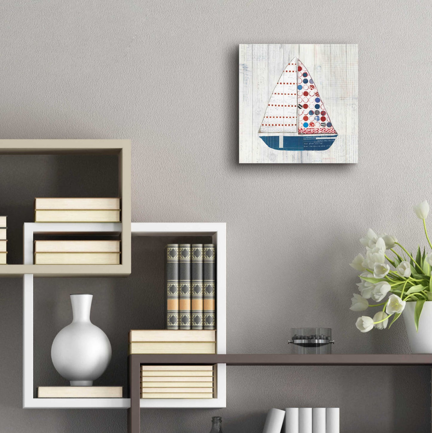 Epic Art 'Wind and Waves I Nautical' by Courtney Prahl, Acrylic Glass Wall Art,12x12