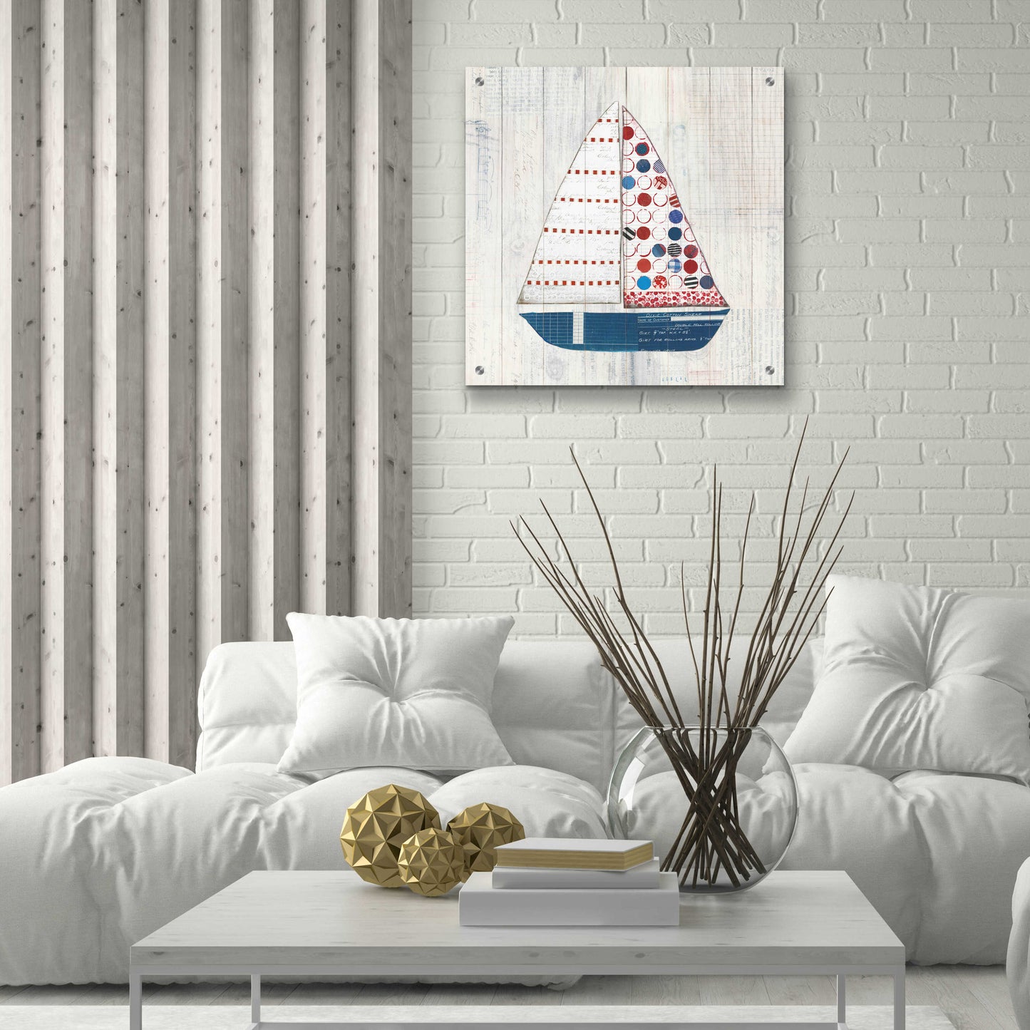 Epic Art 'Wind and Waves I Nautical' by Courtney Prahl, Acrylic Glass Wall Art,24x24