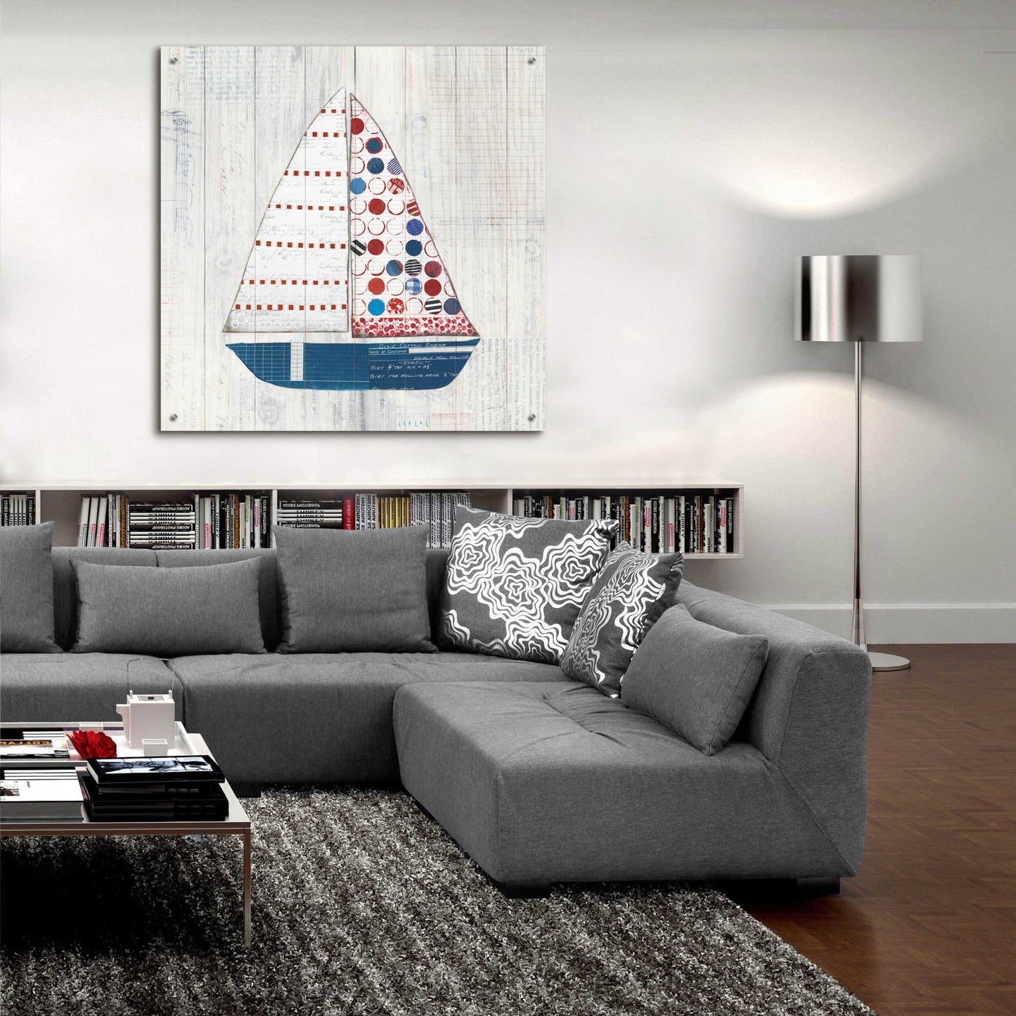 Epic Art 'Wind and Waves I Nautical' by Courtney Prahl, Acrylic Glass Wall Art,36x36