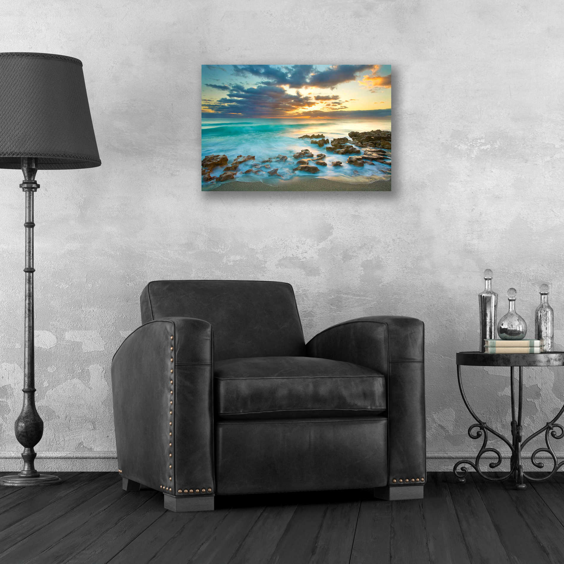 Epic Art 'Ocean Sunrise' by Patrick Zephyr, Acrylic Glass Wall Art,24x16