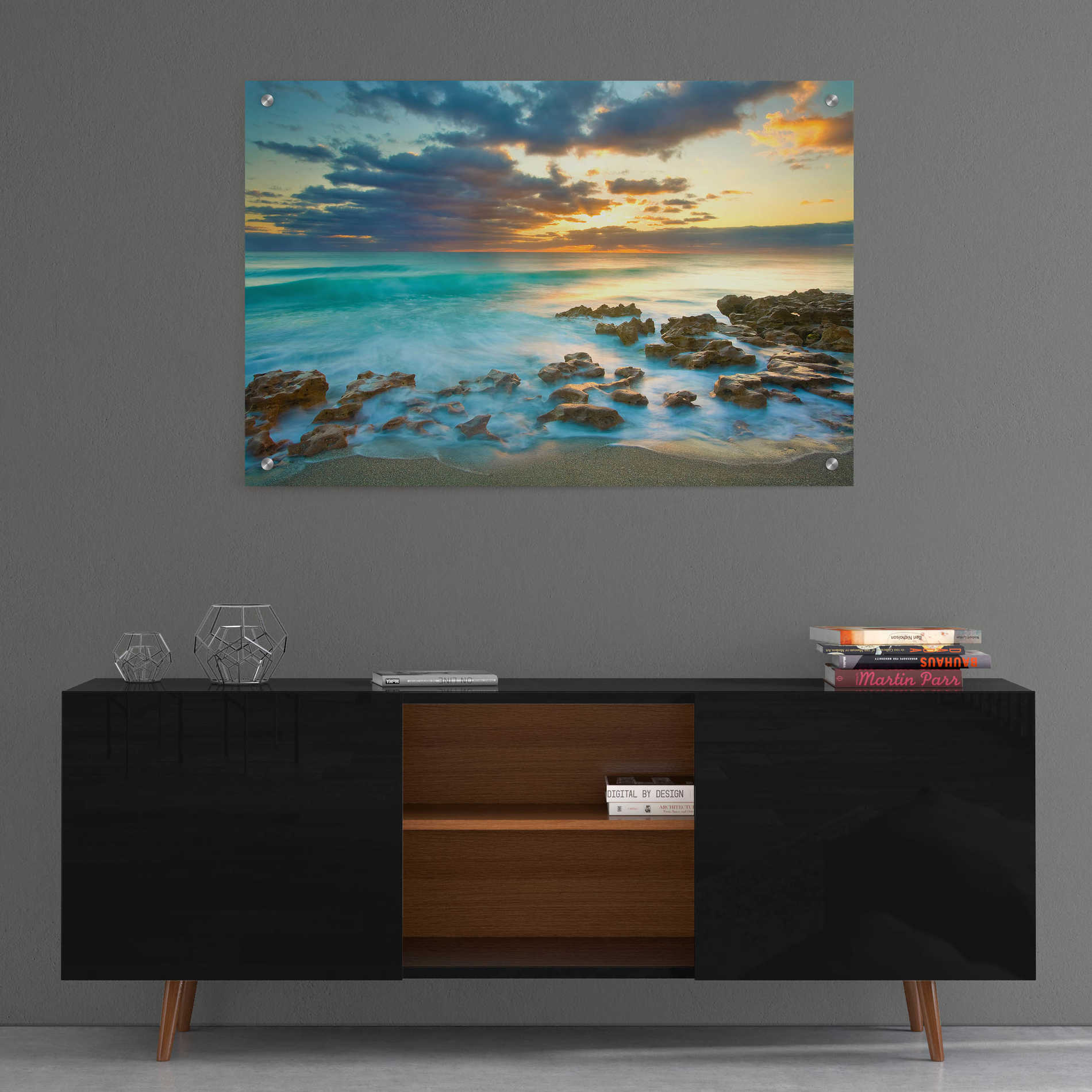 Epic Art 'Ocean Sunrise' by Patrick Zephyr, Acrylic Glass Wall Art,36x24