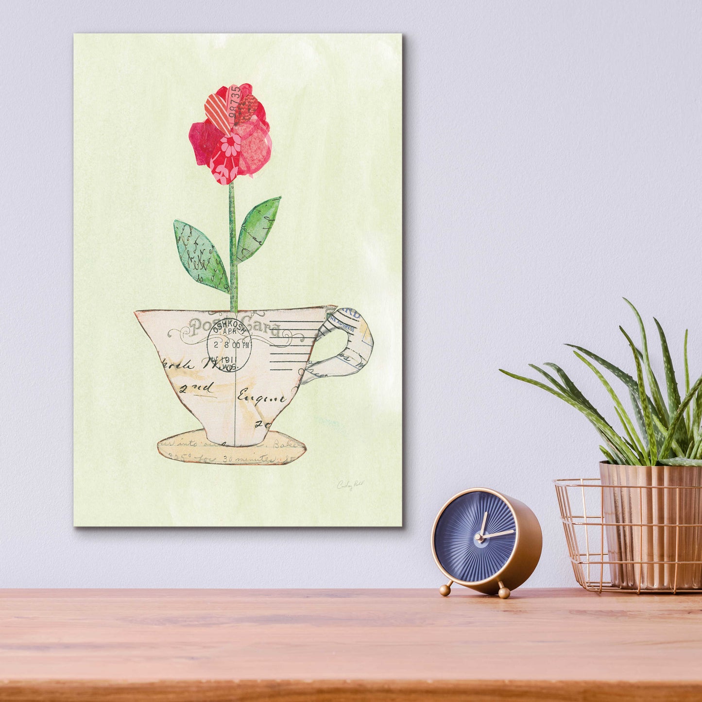 Epic Art 'Teacup Floral I' by Courtney Prahl, Acrylic Glass Wall Art,12x16