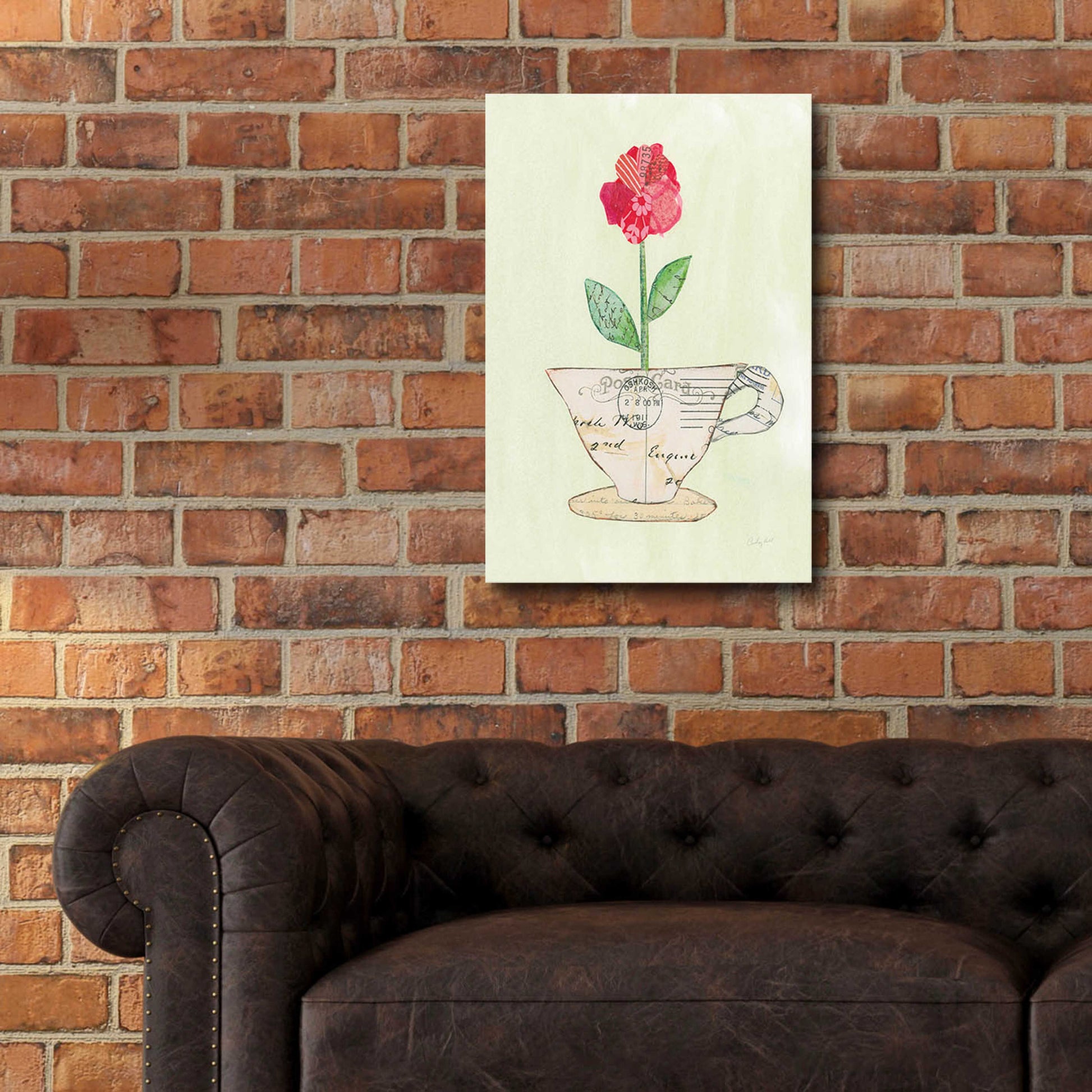 Epic Art 'Teacup Floral I' by Courtney Prahl, Acrylic Glass Wall Art,16x24