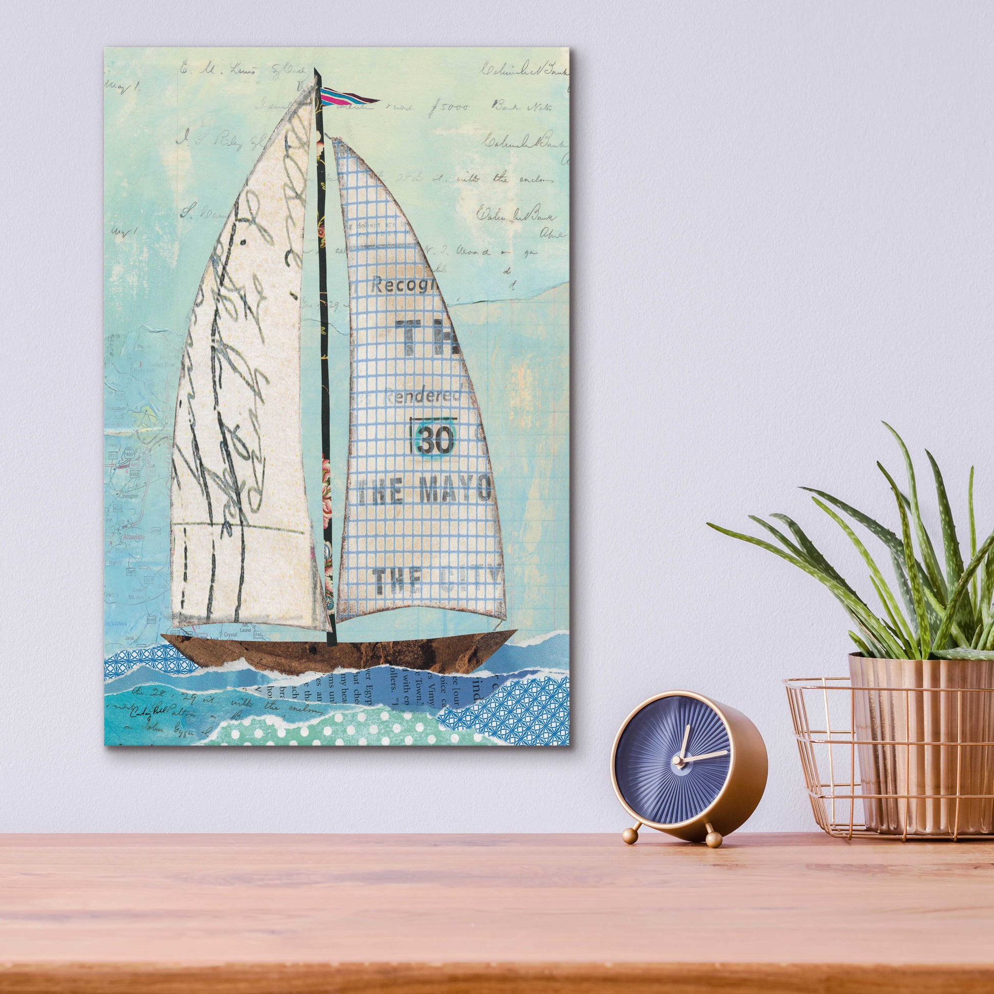 Epic Art 'At the Regatta III Sail' by Courtney Prahl, Acrylic Glass Wall Art,12x16