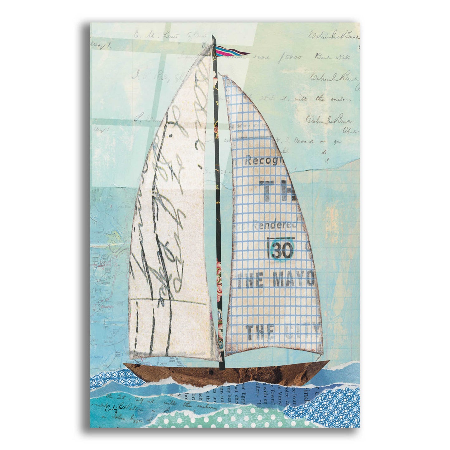 Epic Art 'At the Regatta III Sail' by Courtney Prahl, Acrylic Glass Wall Art,12x16