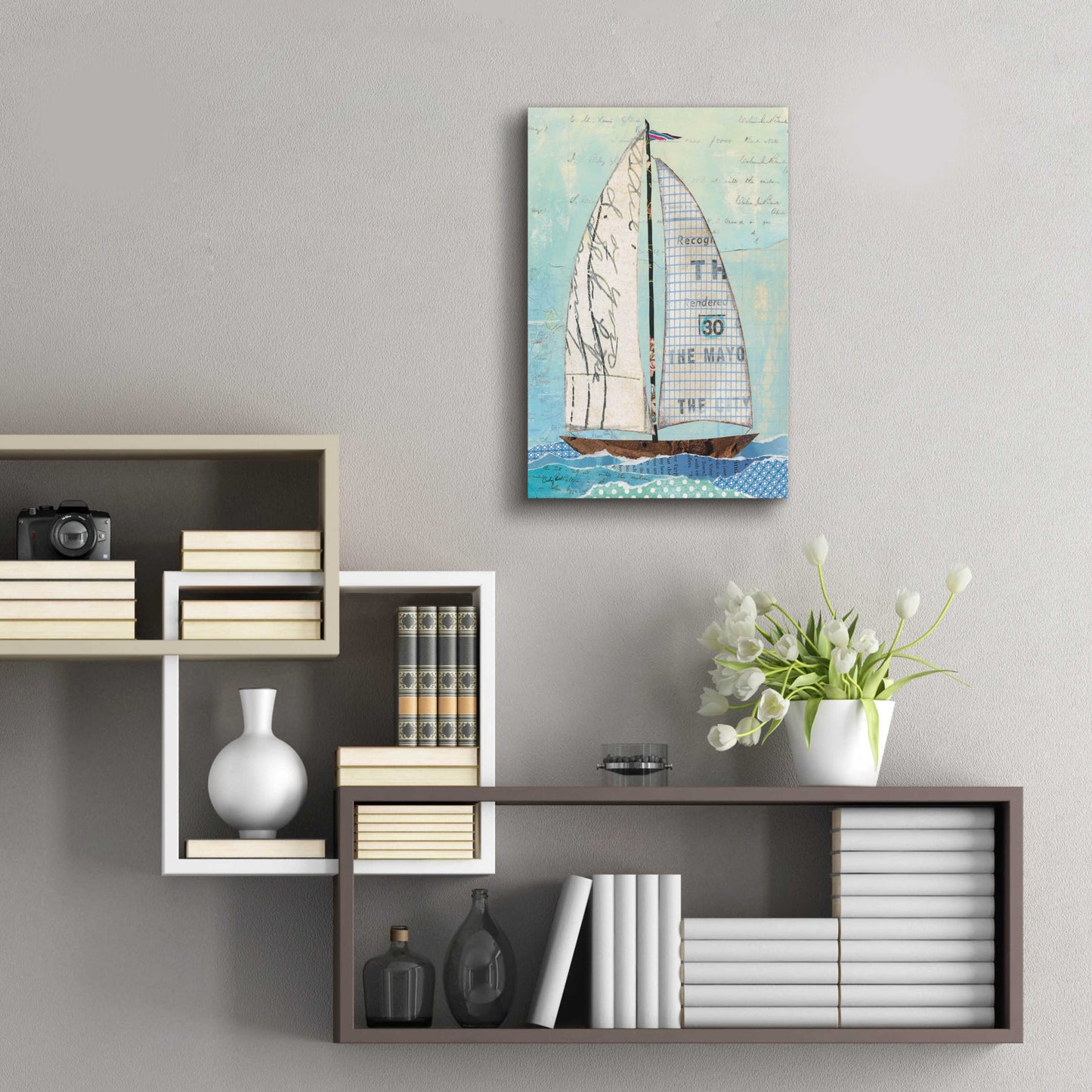 Epic Art 'At the Regatta III Sail' by Courtney Prahl, Acrylic Glass Wall Art,16x24