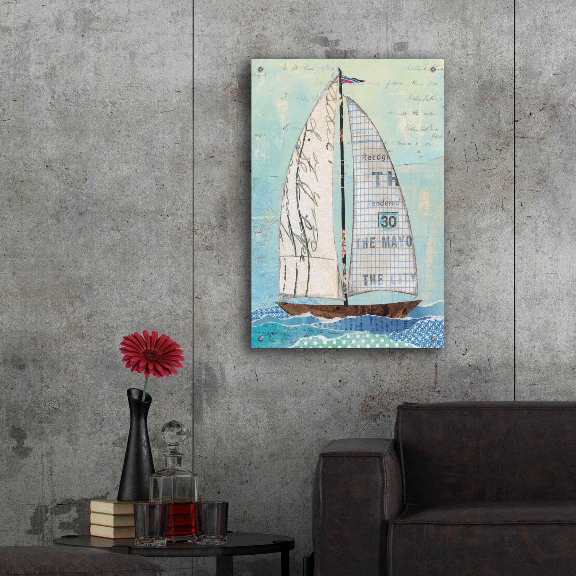 Epic Art 'At the Regatta III Sail' by Courtney Prahl, Acrylic Glass Wall Art,24x36