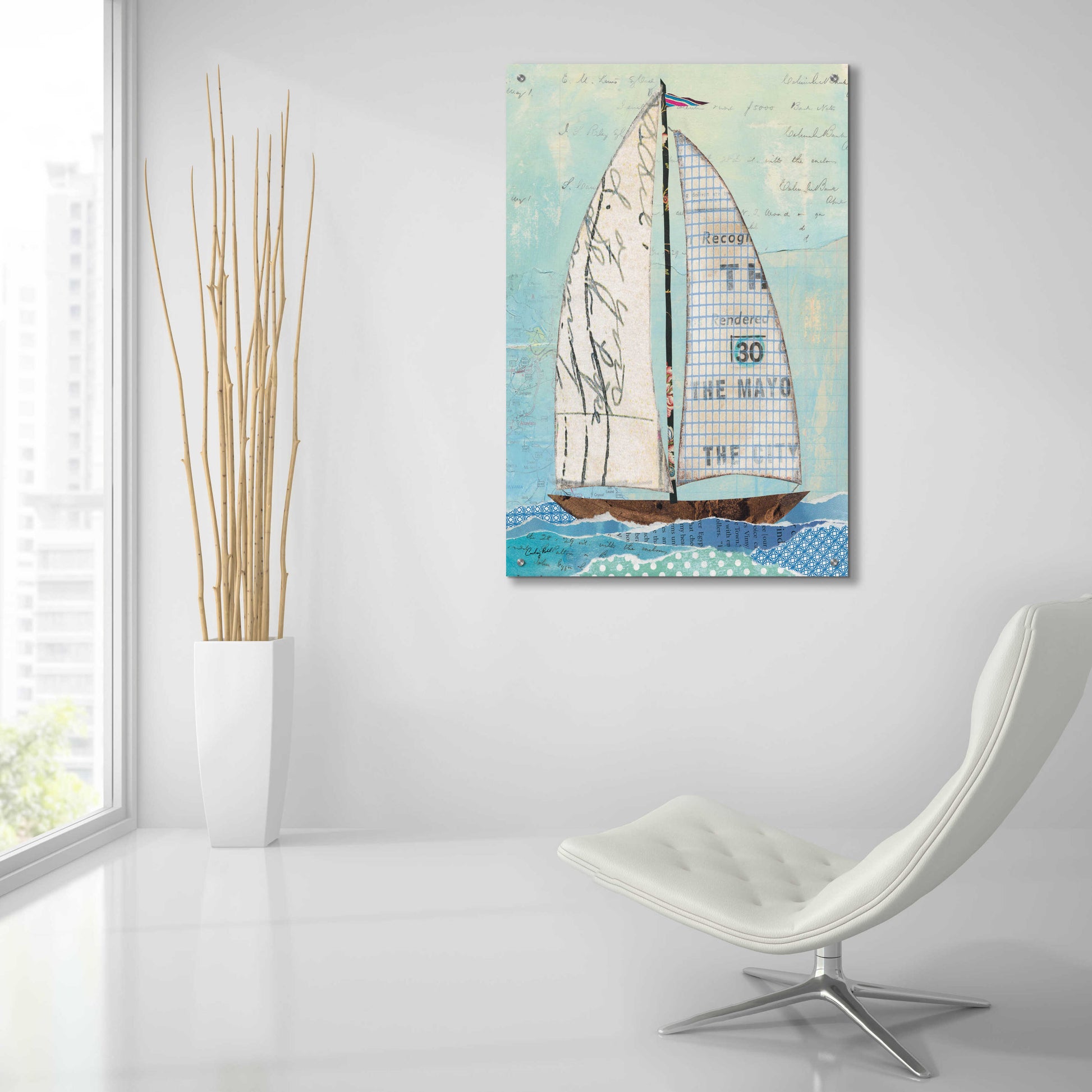 Epic Art 'At the Regatta III Sail' by Courtney Prahl, Acrylic Glass Wall Art,24x36