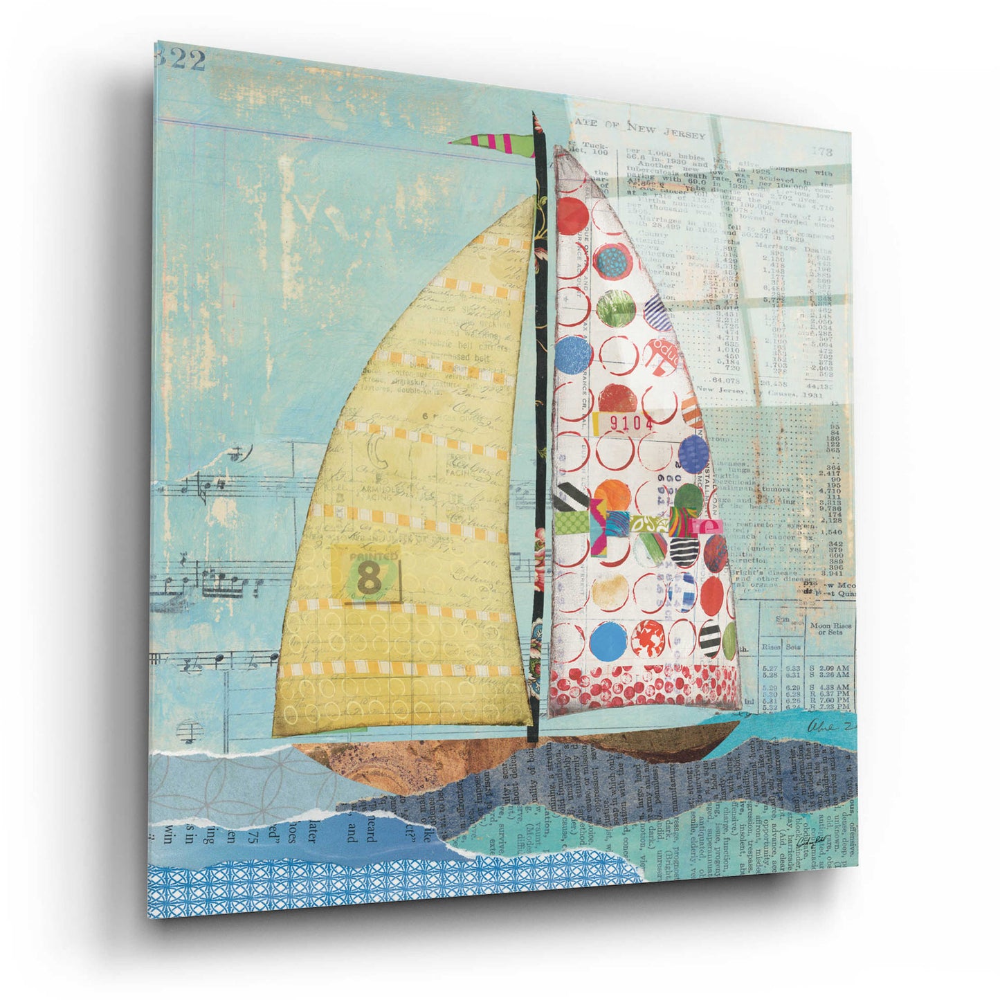 Epic Art 'At the Regatta I Sail Sq' by Courtney Prahl, Acrylic Glass Wall Art,12x12