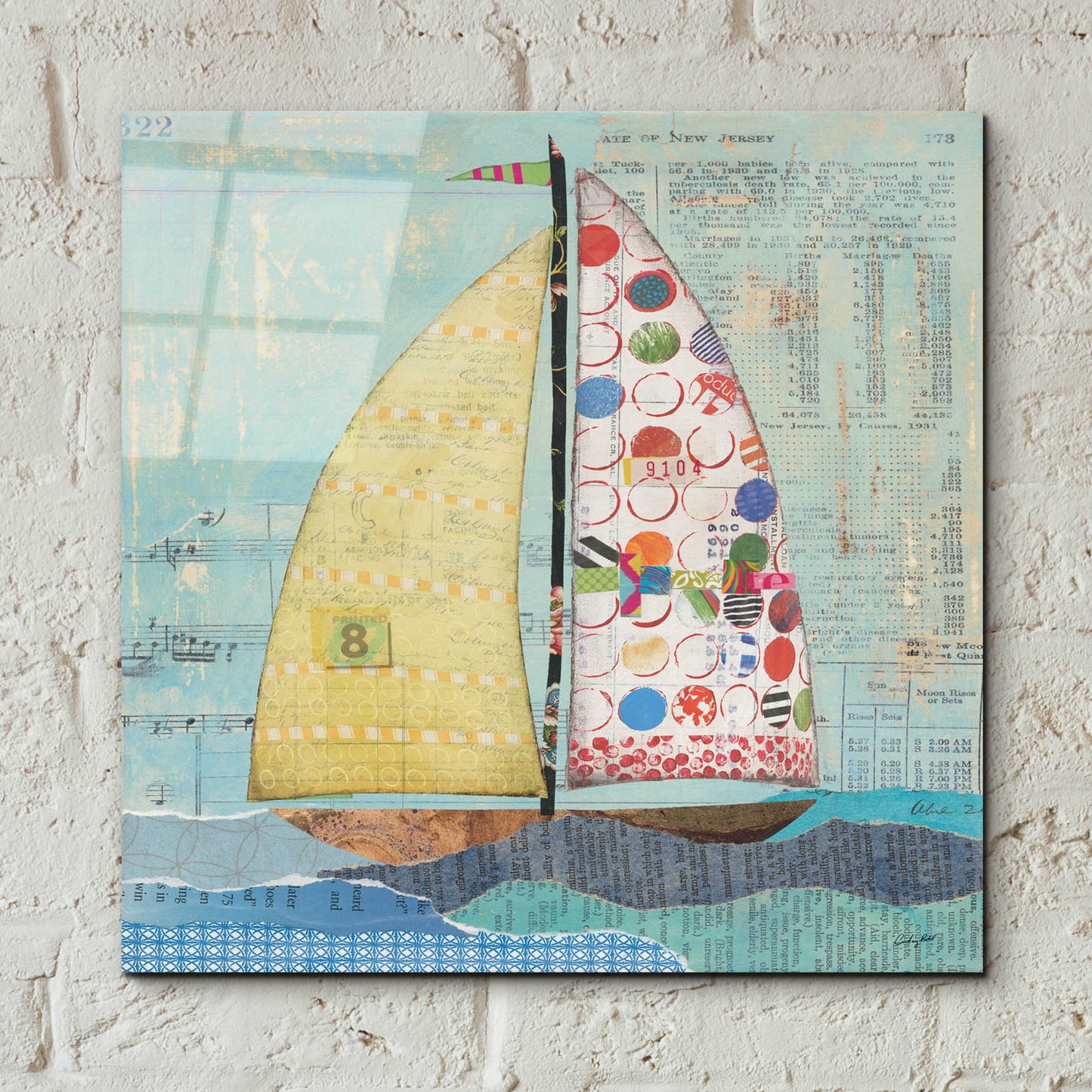 Epic Art 'At the Regatta I Sail Sq' by Courtney Prahl, Acrylic Glass Wall Art,12x12