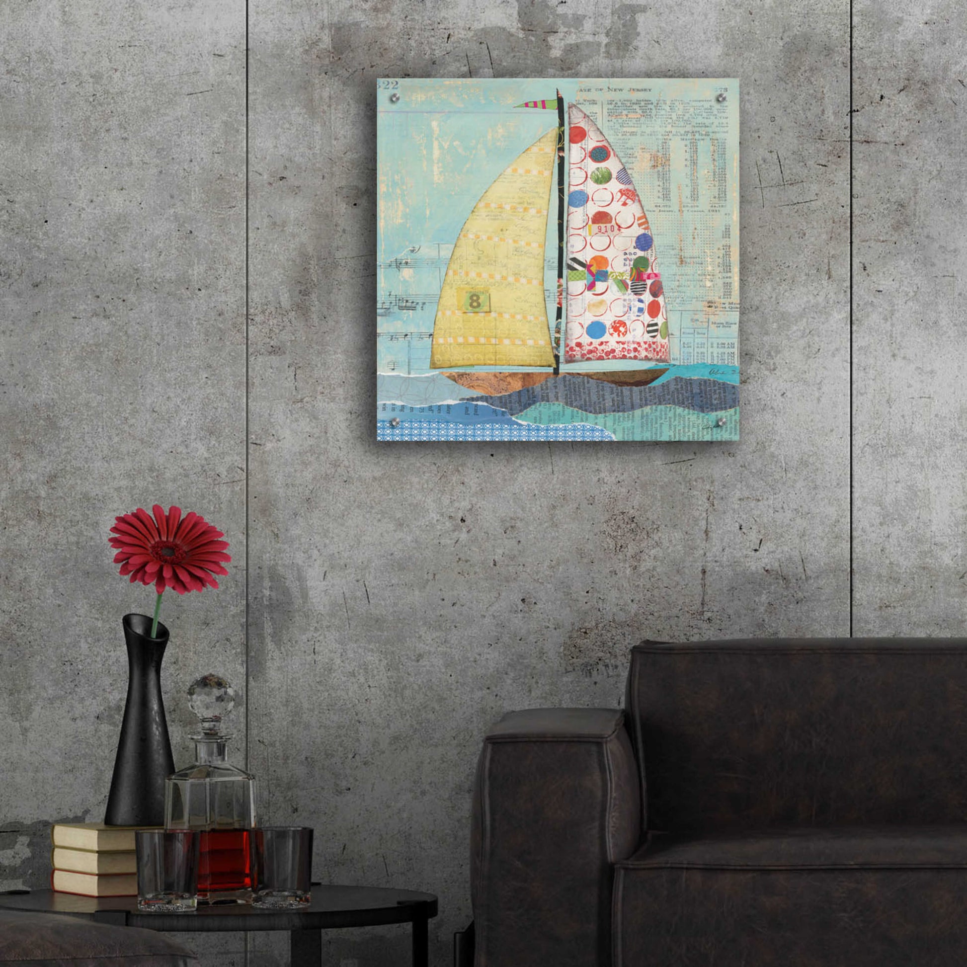 Epic Art 'At the Regatta I Sail Sq' by Courtney Prahl, Acrylic Glass Wall Art,24x24