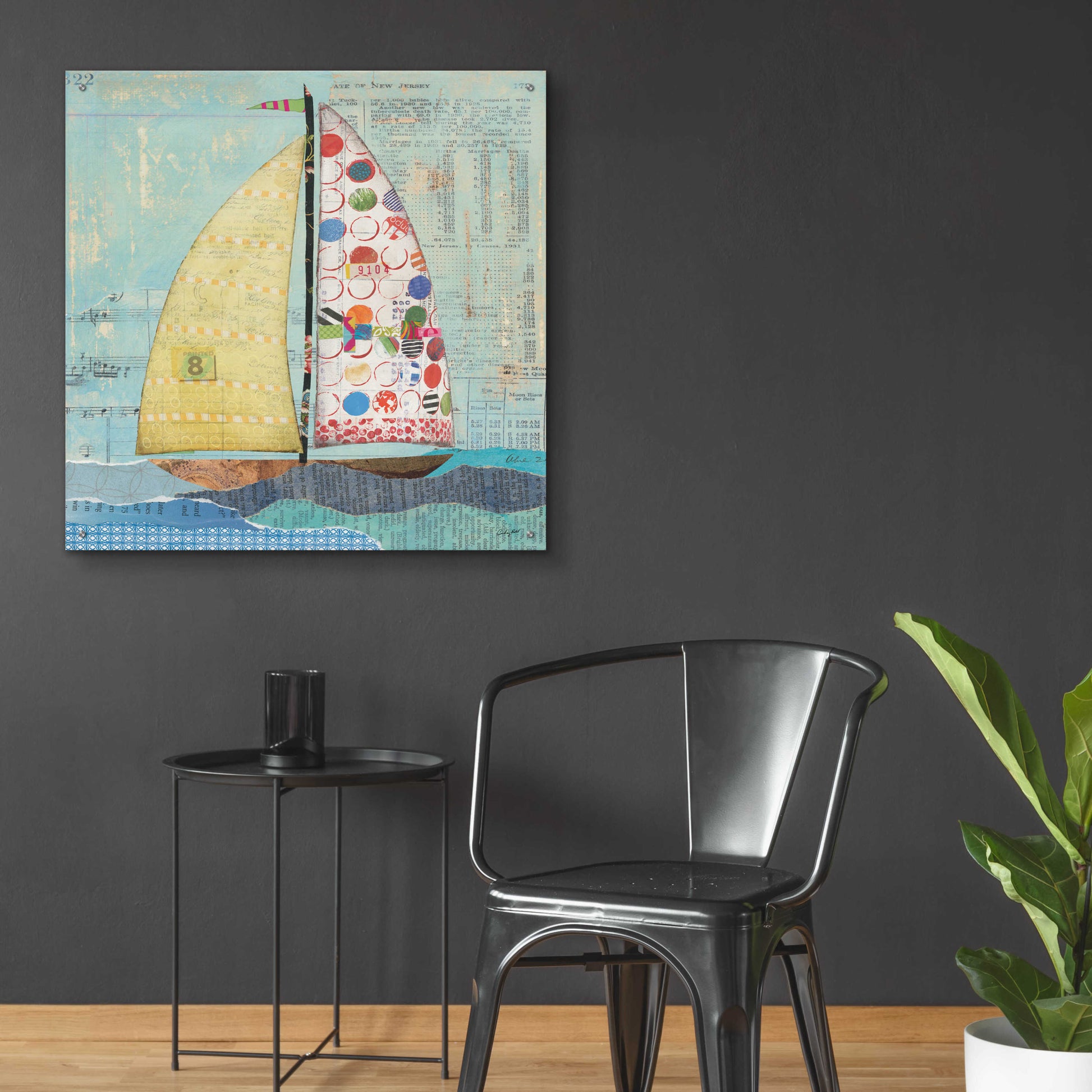 Epic Art 'At the Regatta I Sail Sq' by Courtney Prahl, Acrylic Glass Wall Art,36x36