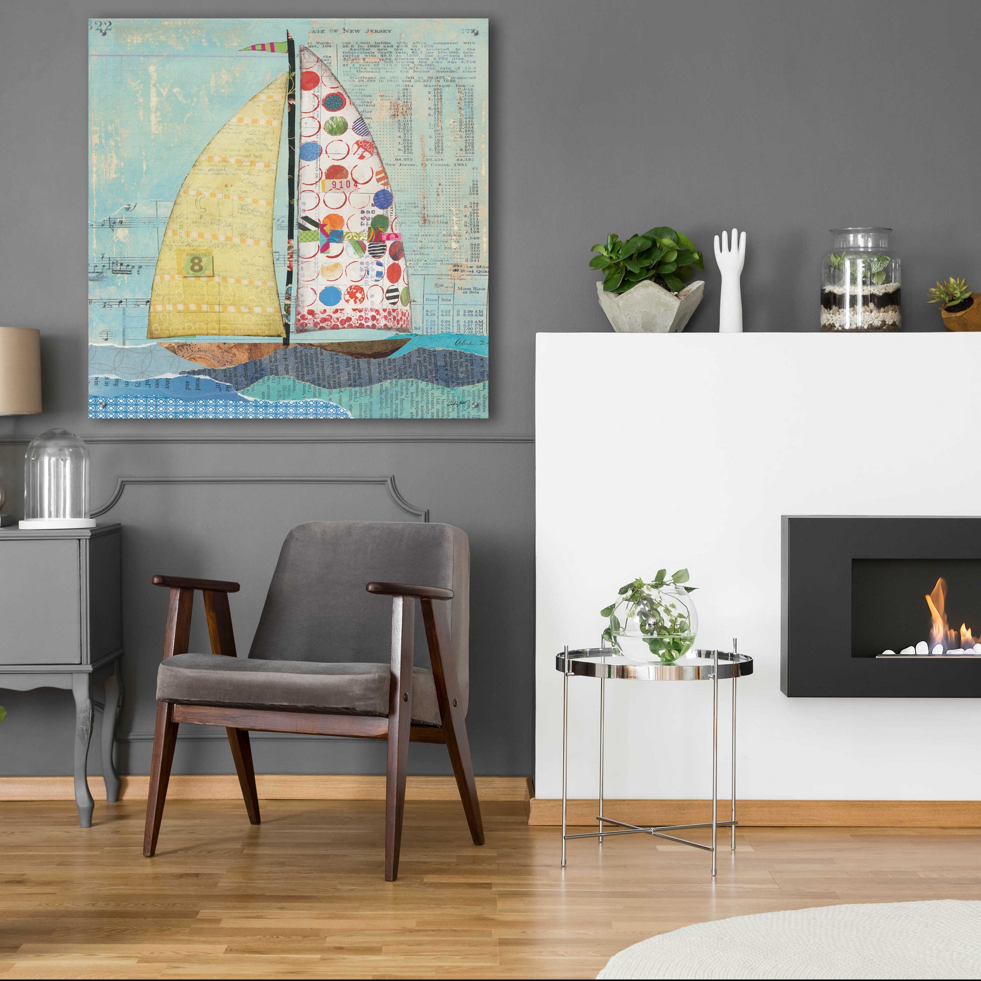 Epic Art 'At the Regatta I Sail Sq' by Courtney Prahl, Acrylic Glass Wall Art,36x36