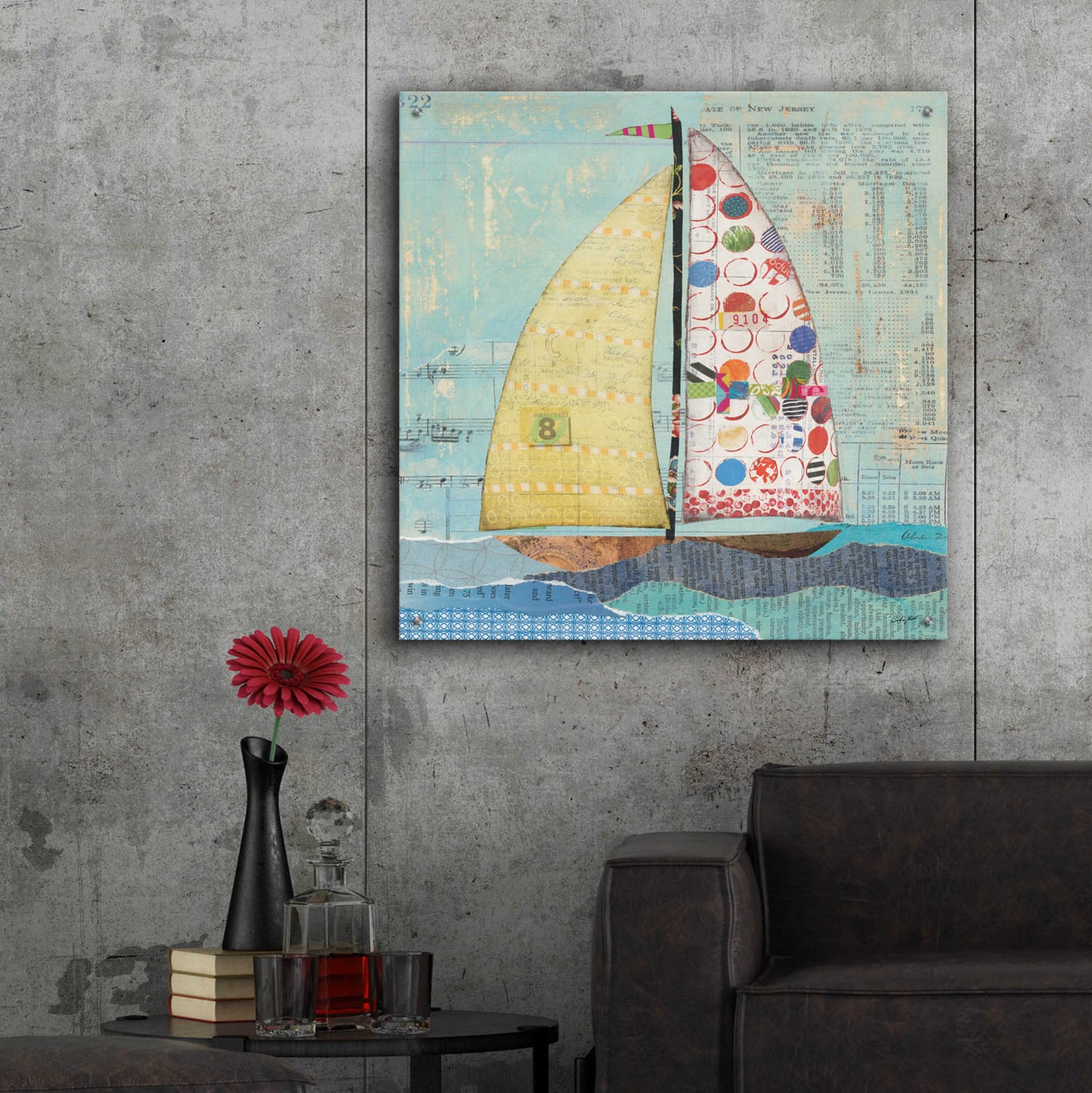 Epic Art 'At the Regatta I Sail Sq' by Courtney Prahl, Acrylic Glass Wall Art,36x36