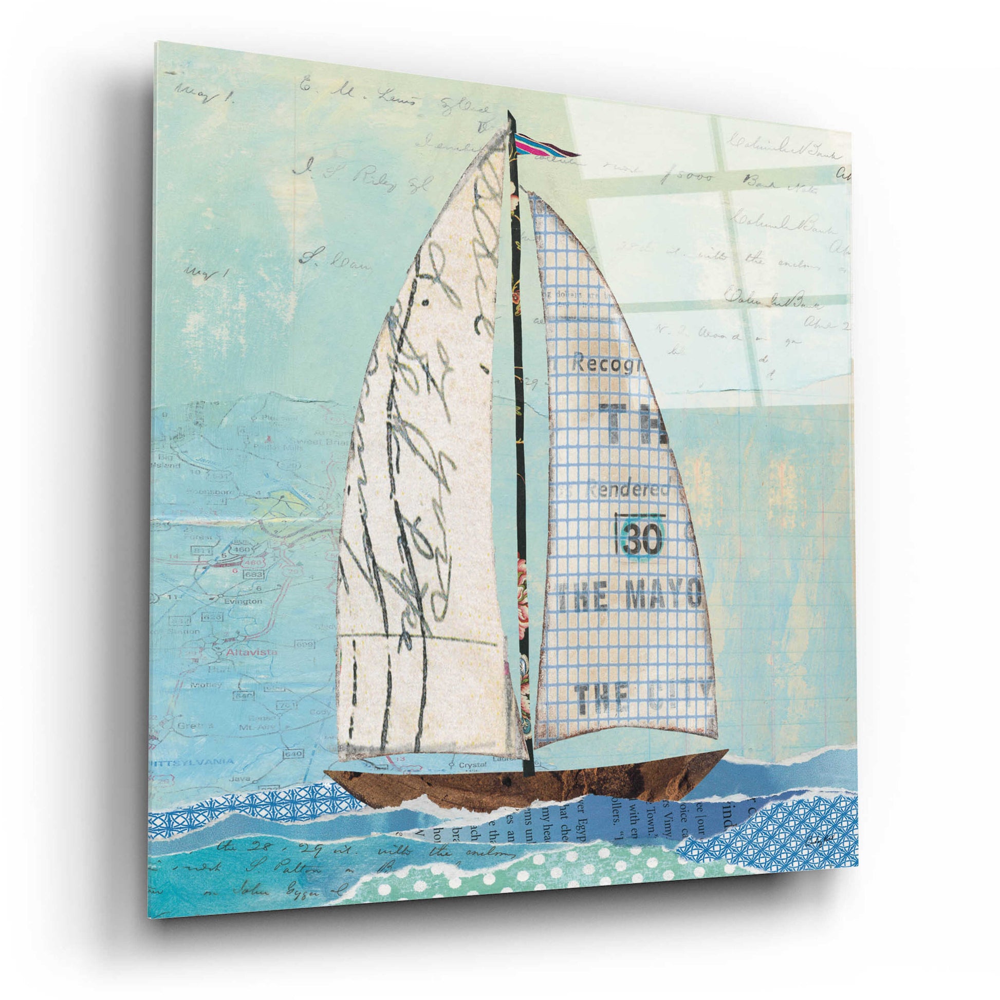 Epic Art 'At the Regatta III Sail Sq' by Courtney Prahl, Acrylic Glass Wall Art,12x12