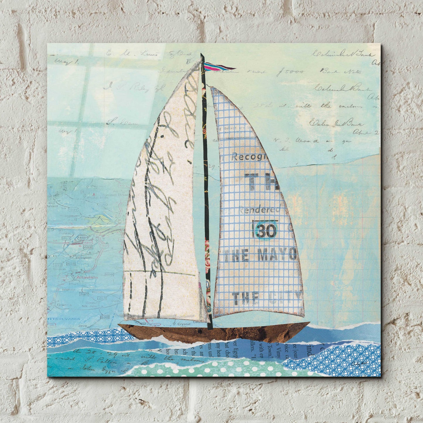 Epic Art 'At the Regatta III Sail Sq' by Courtney Prahl, Acrylic Glass Wall Art,12x12