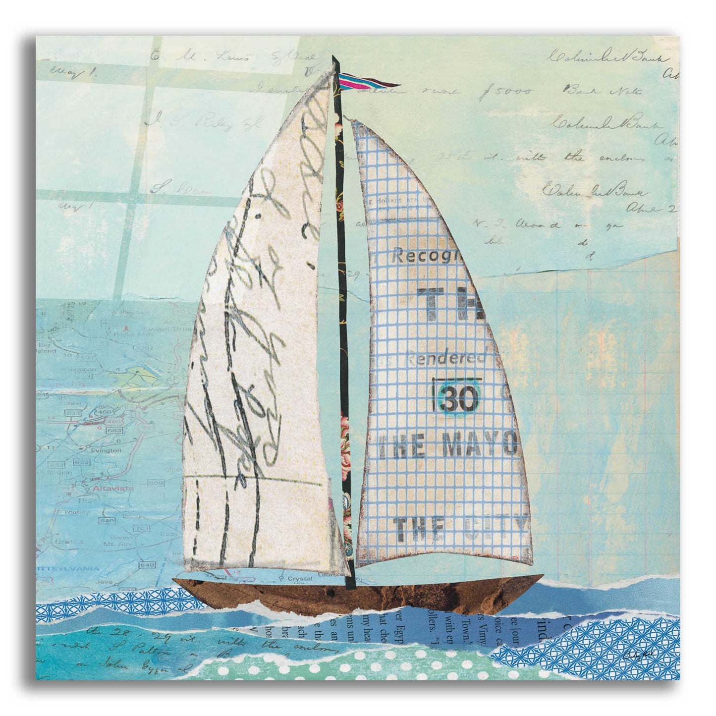 Epic Art 'At the Regatta III Sail Sq' by Courtney Prahl, Acrylic Glass Wall Art,12x12