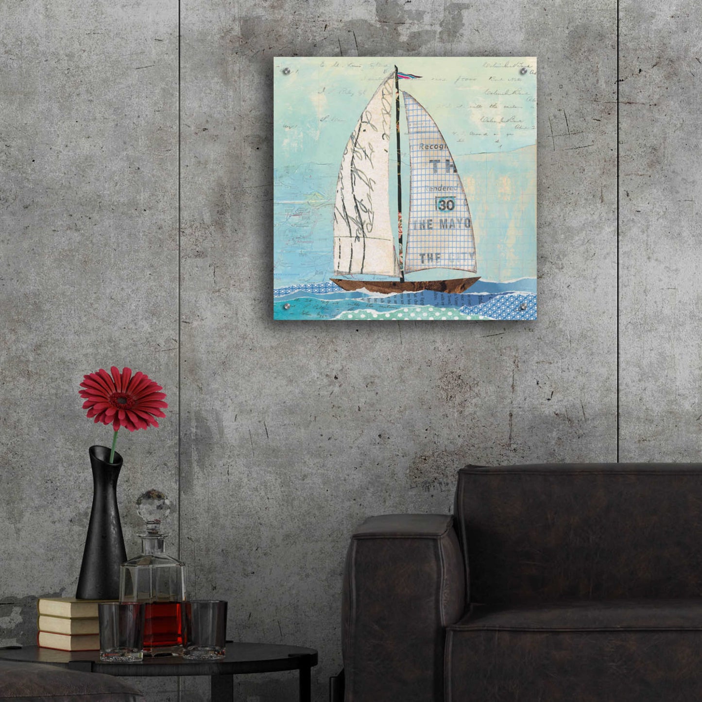 Epic Art 'At the Regatta III Sail Sq' by Courtney Prahl, Acrylic Glass Wall Art,24x24