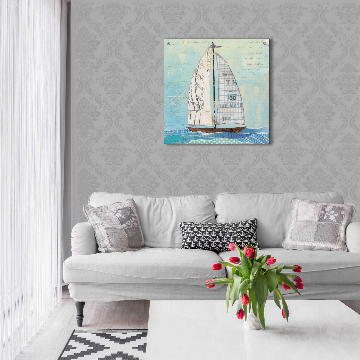 Epic Art 'At the Regatta III Sail Sq' by Courtney Prahl, Acrylic Glass Wall Art,24x24