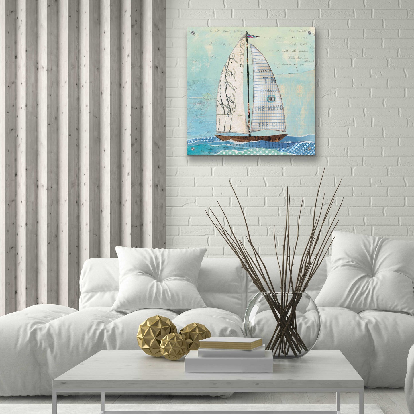 Epic Art 'At the Regatta III Sail Sq' by Courtney Prahl, Acrylic Glass Wall Art,24x24