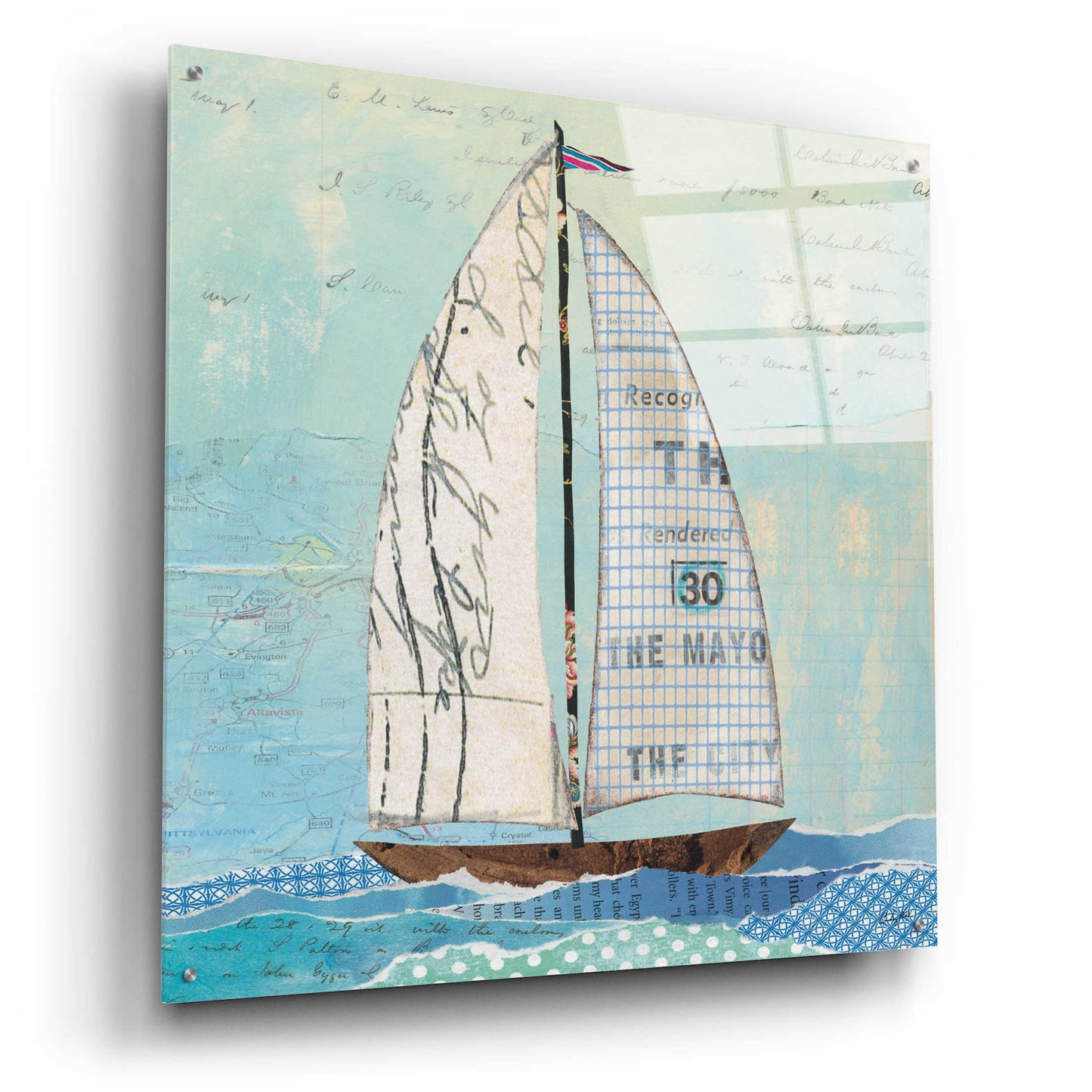 Epic Art 'At the Regatta III Sail Sq' by Courtney Prahl, Acrylic Glass Wall Art,36x36