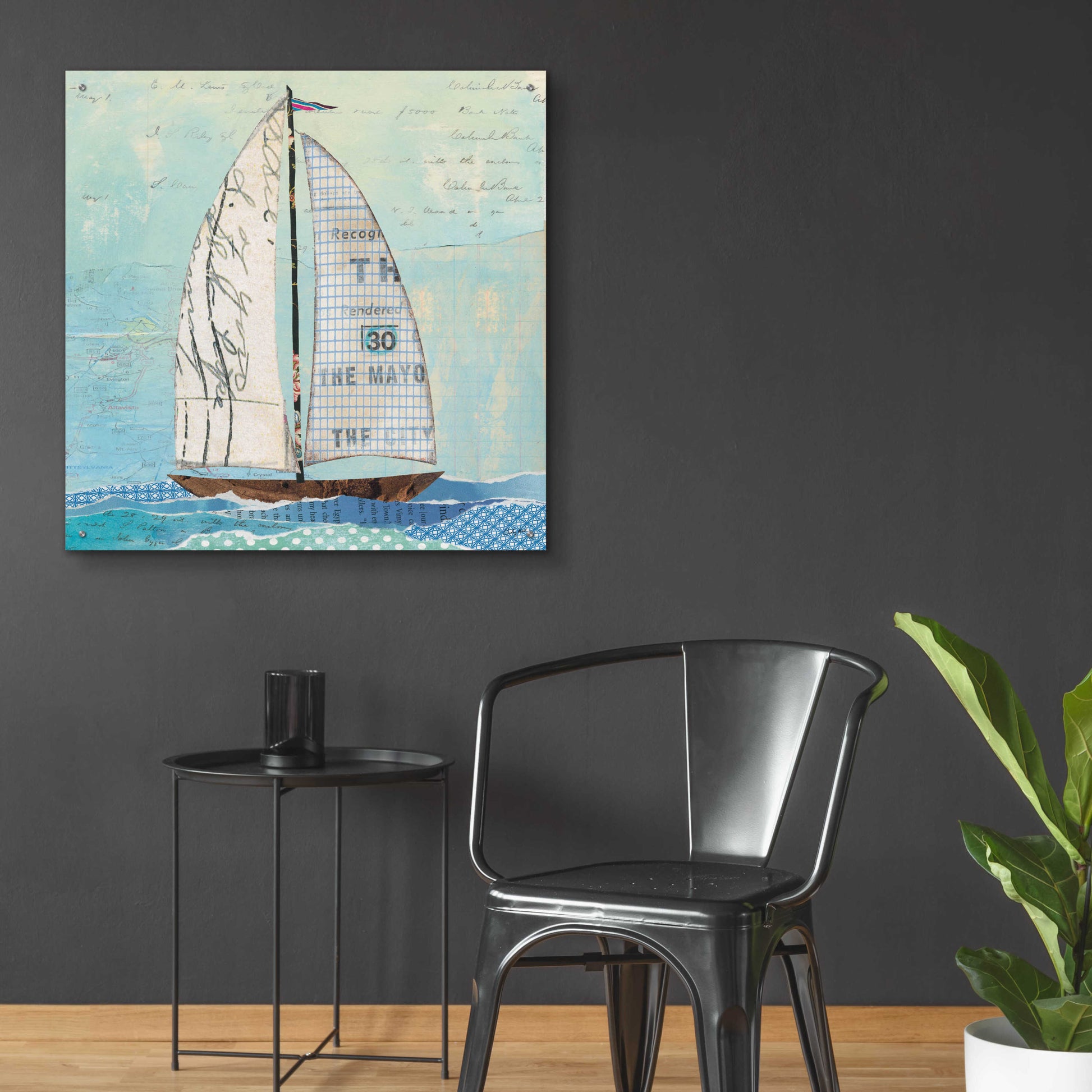 Epic Art 'At the Regatta III Sail Sq' by Courtney Prahl, Acrylic Glass Wall Art,36x36