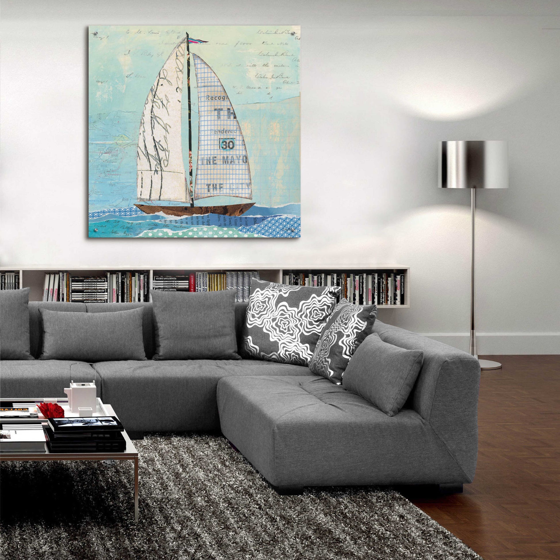 Epic Art 'At the Regatta III Sail Sq' by Courtney Prahl, Acrylic Glass Wall Art,36x36