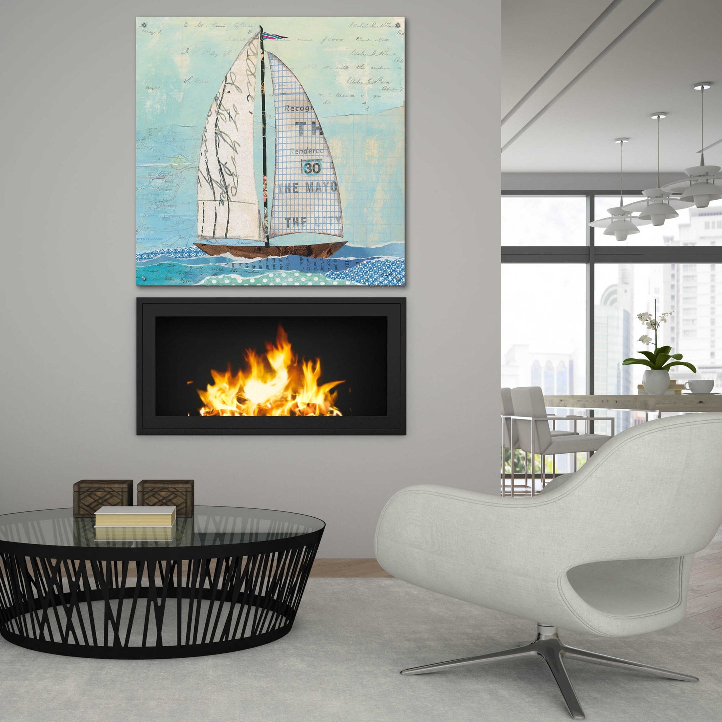 Epic Art 'At the Regatta III Sail Sq' by Courtney Prahl, Acrylic Glass Wall Art,36x36